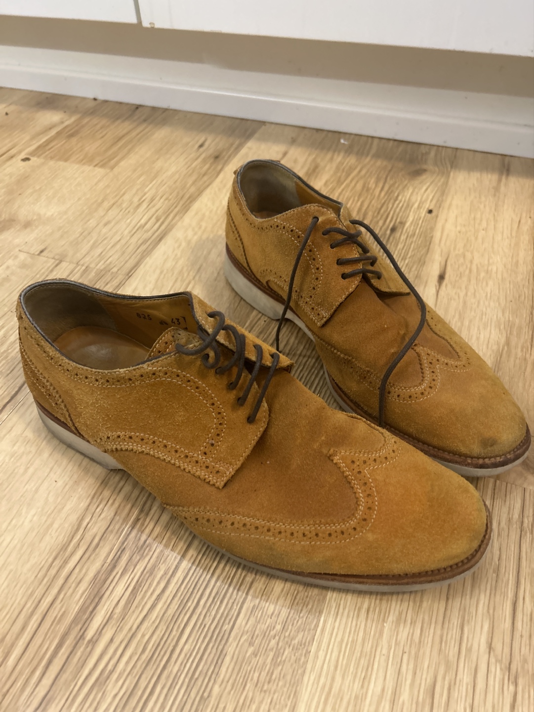 Men's Brown Suede Wingtip Oxfords