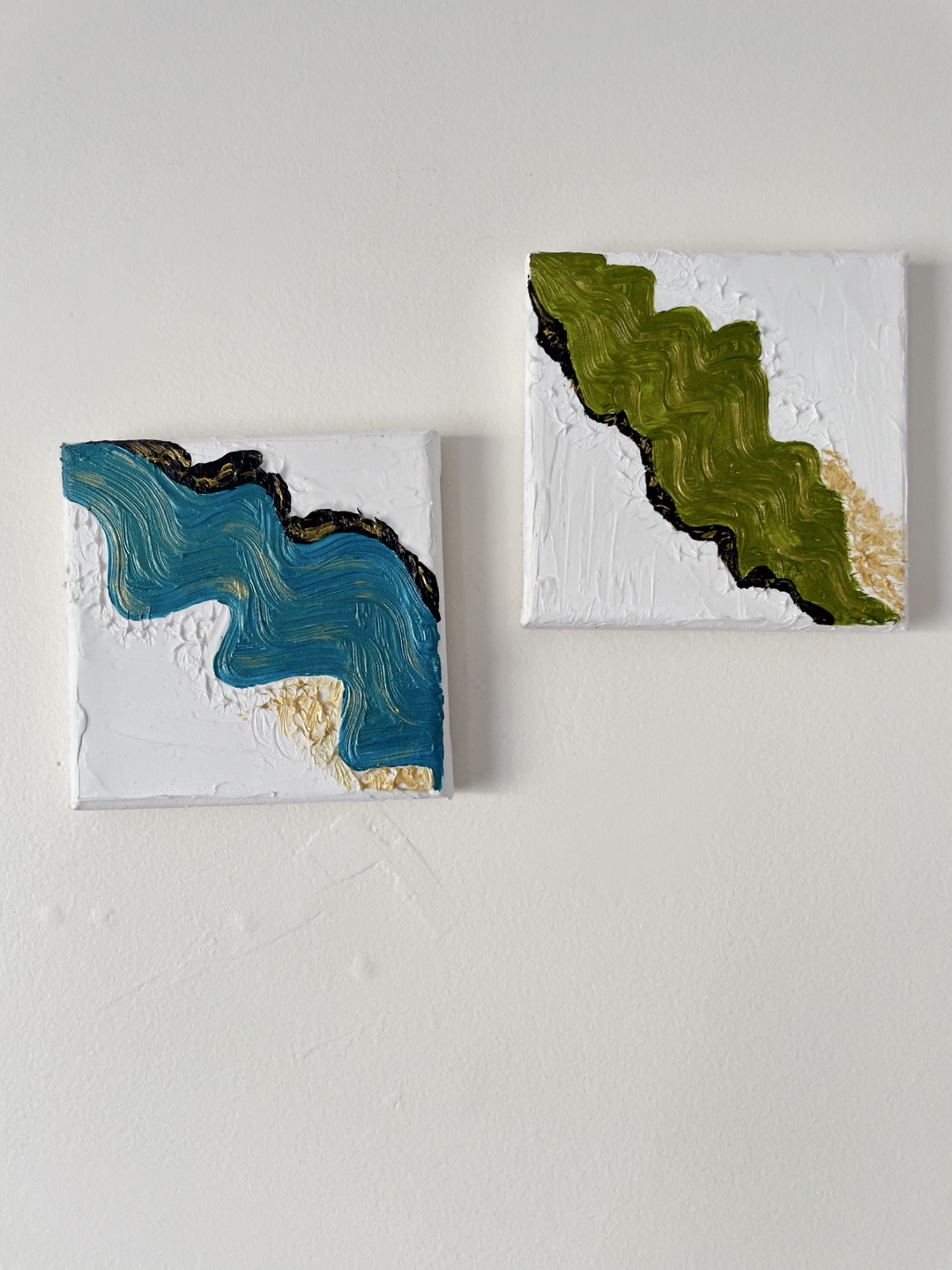 Pair of Abstract Mini Canvas Paintings - photo 2