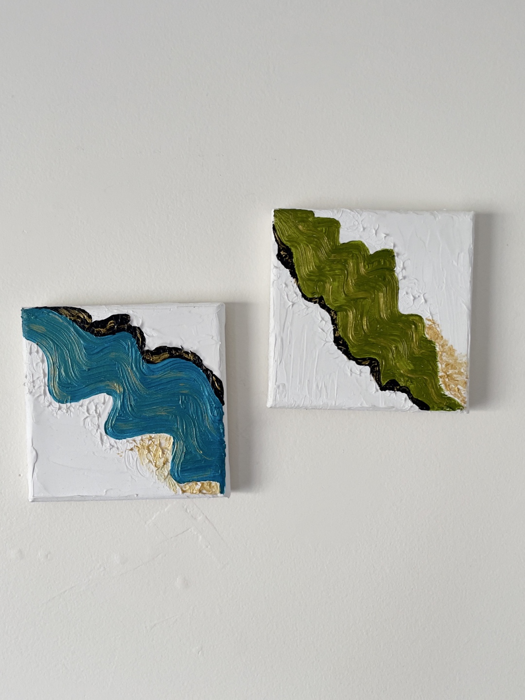 Pair of Abstract Mini Canvas Paintings