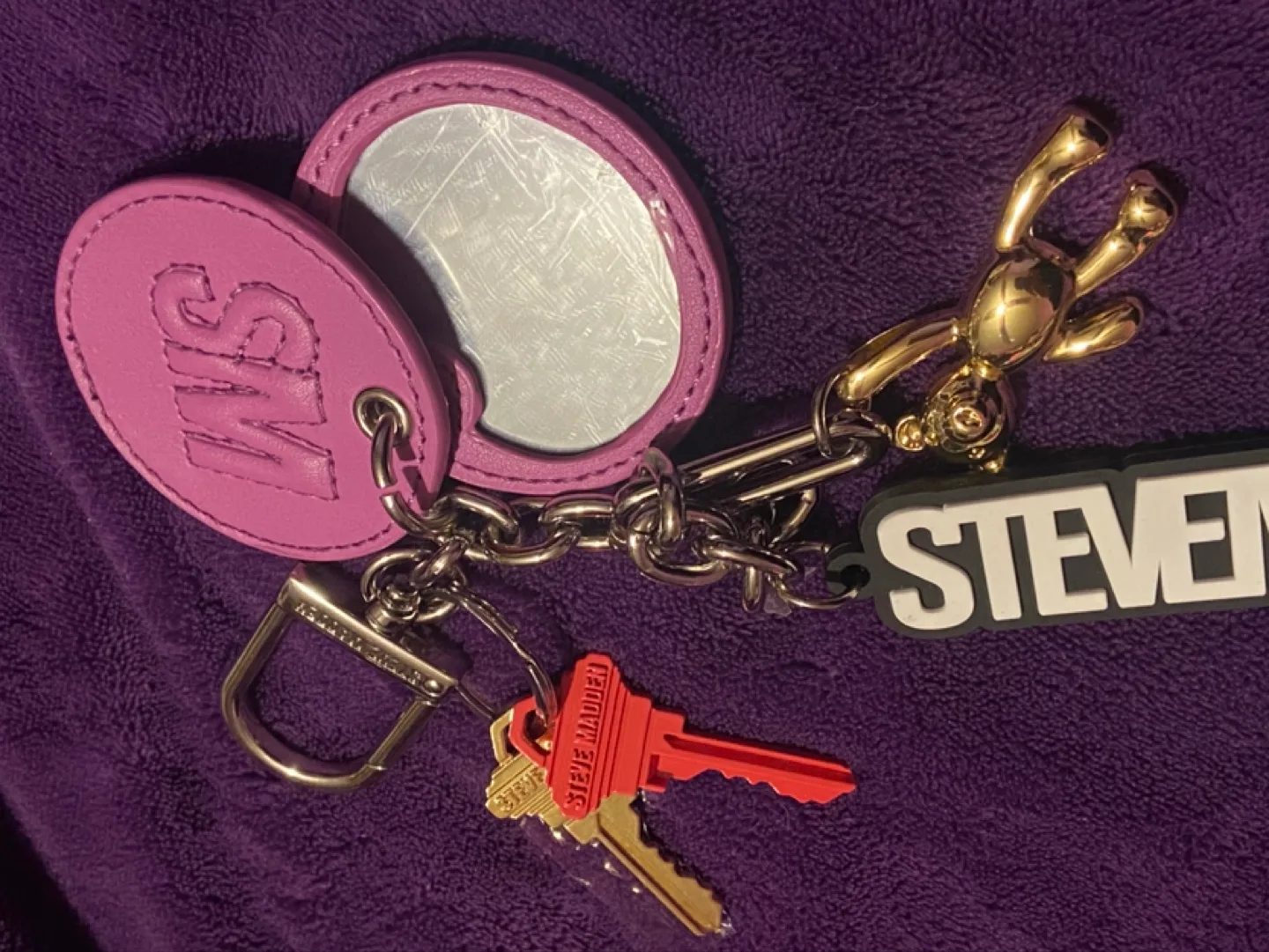 Steve Madden Keychain with Mirror and Gold Charm image indicator(5)