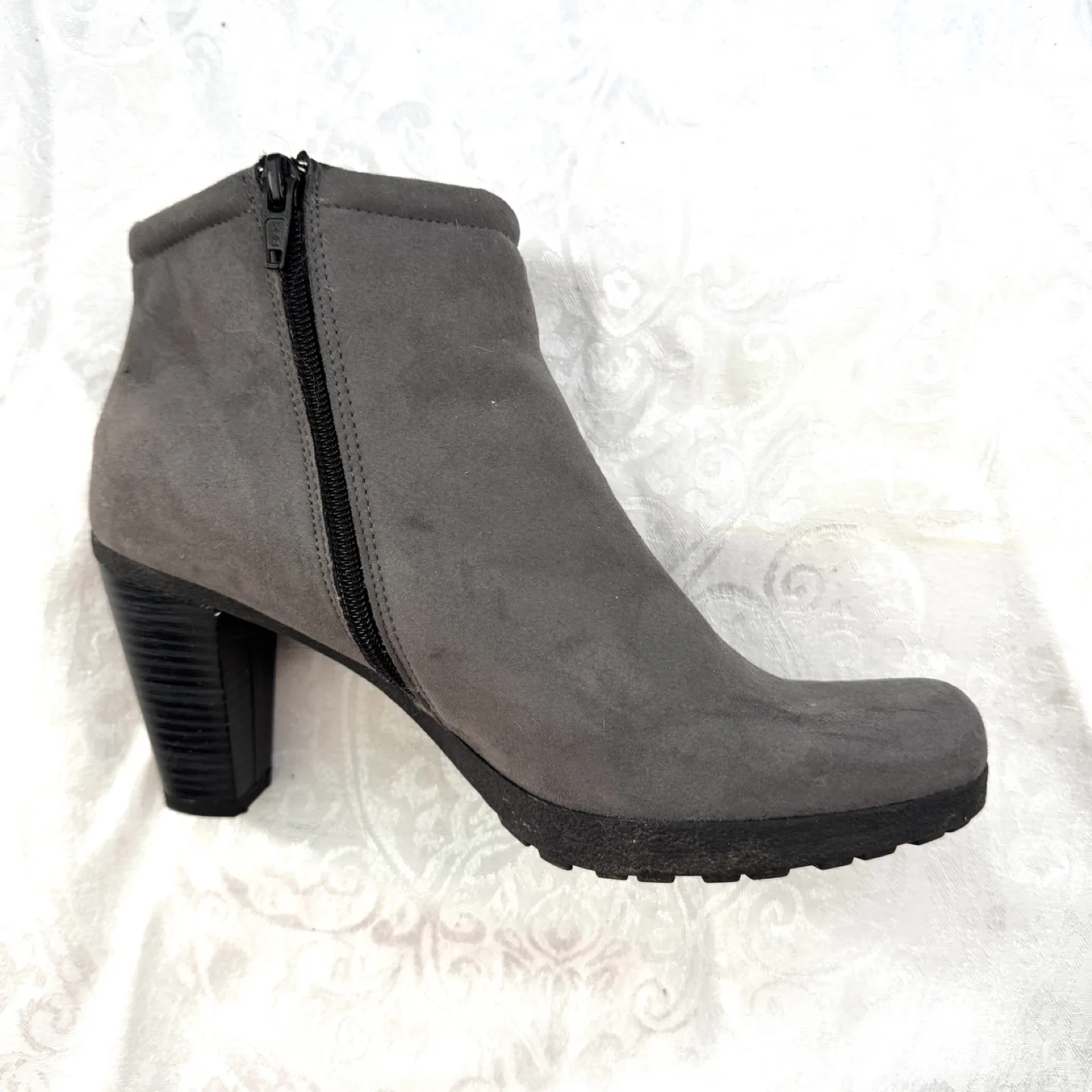 Novacas ladies grey ankle booties, vegan suede leather size 8.5 image indicator(4)