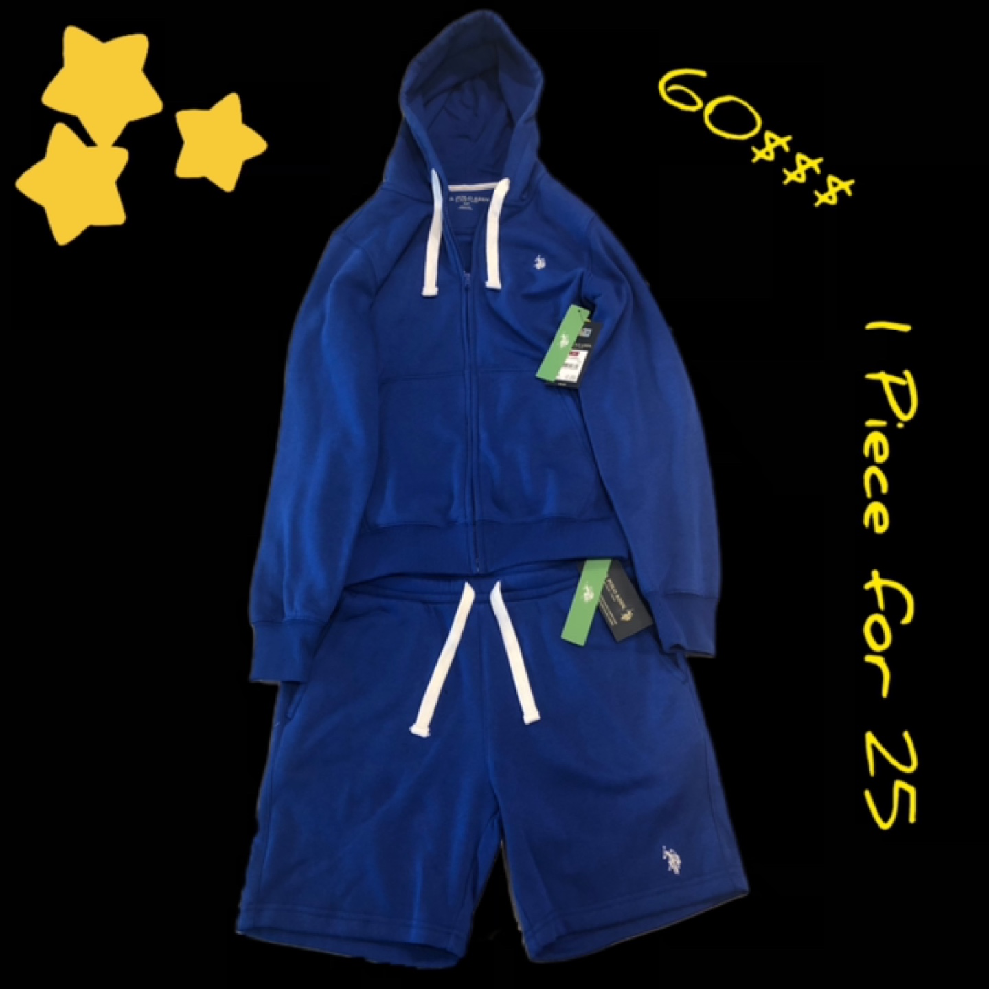 U.S. Polo Assn. Men's Blue Hoodie and Shorts Set