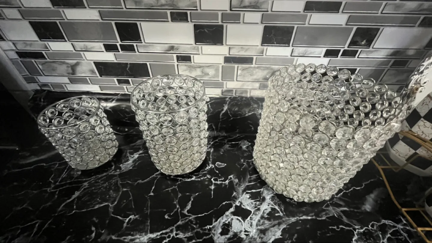 Set of 3 Crystal Beaded Candle Holders image indicator(2)