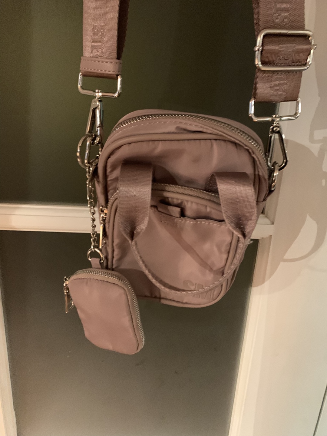 Adorable Pink Crossbody Bag with Detachable Pouch