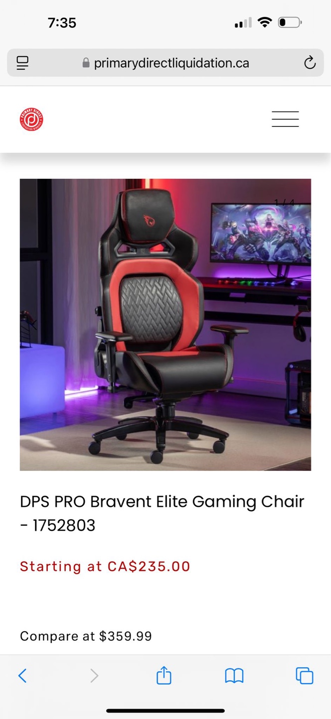 DPS Pro Bravent Elite Gaming Chair - Red & Black