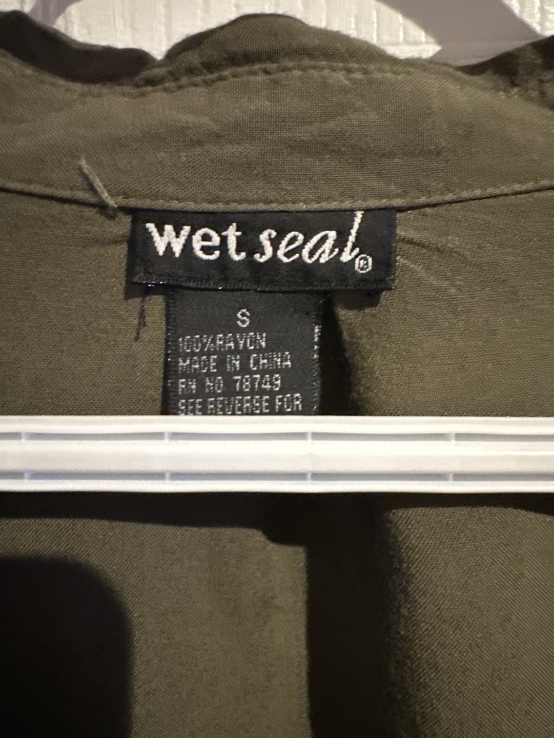 Women's Wet Seal Olive Green Button-Down Shirt - Size Small - photo 2