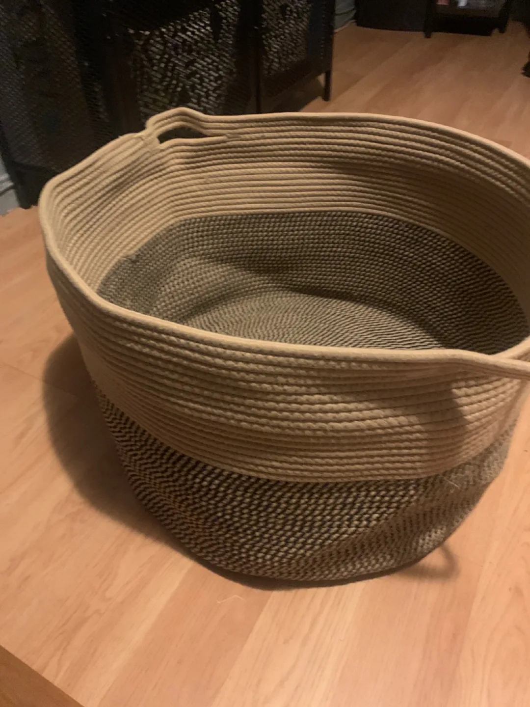 Large Woven Storage Basket with Handles image indicator(2)