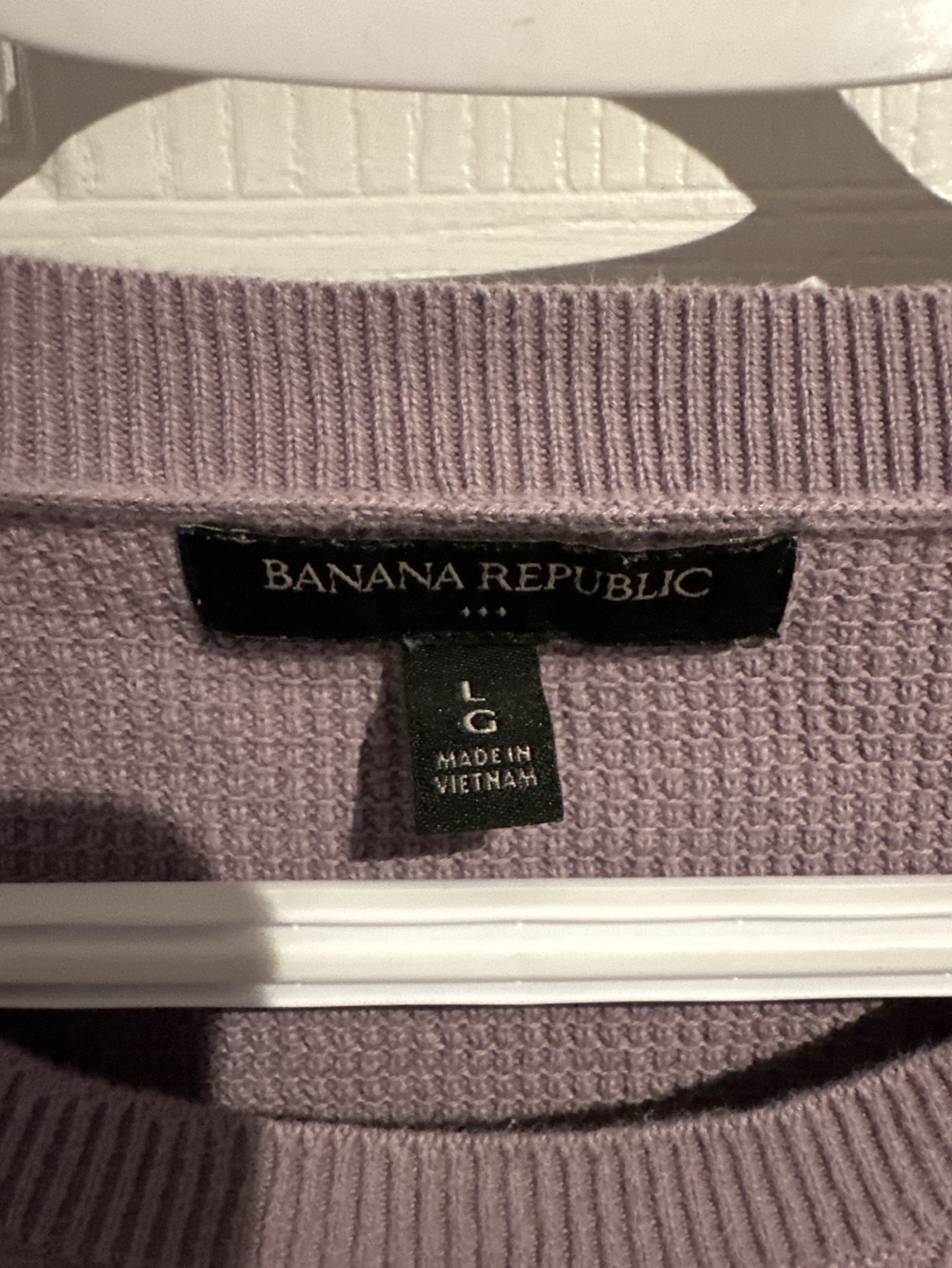 Banana Republic Waffle Knit Crew Neck Sweater - Lavender - Large - photo 2