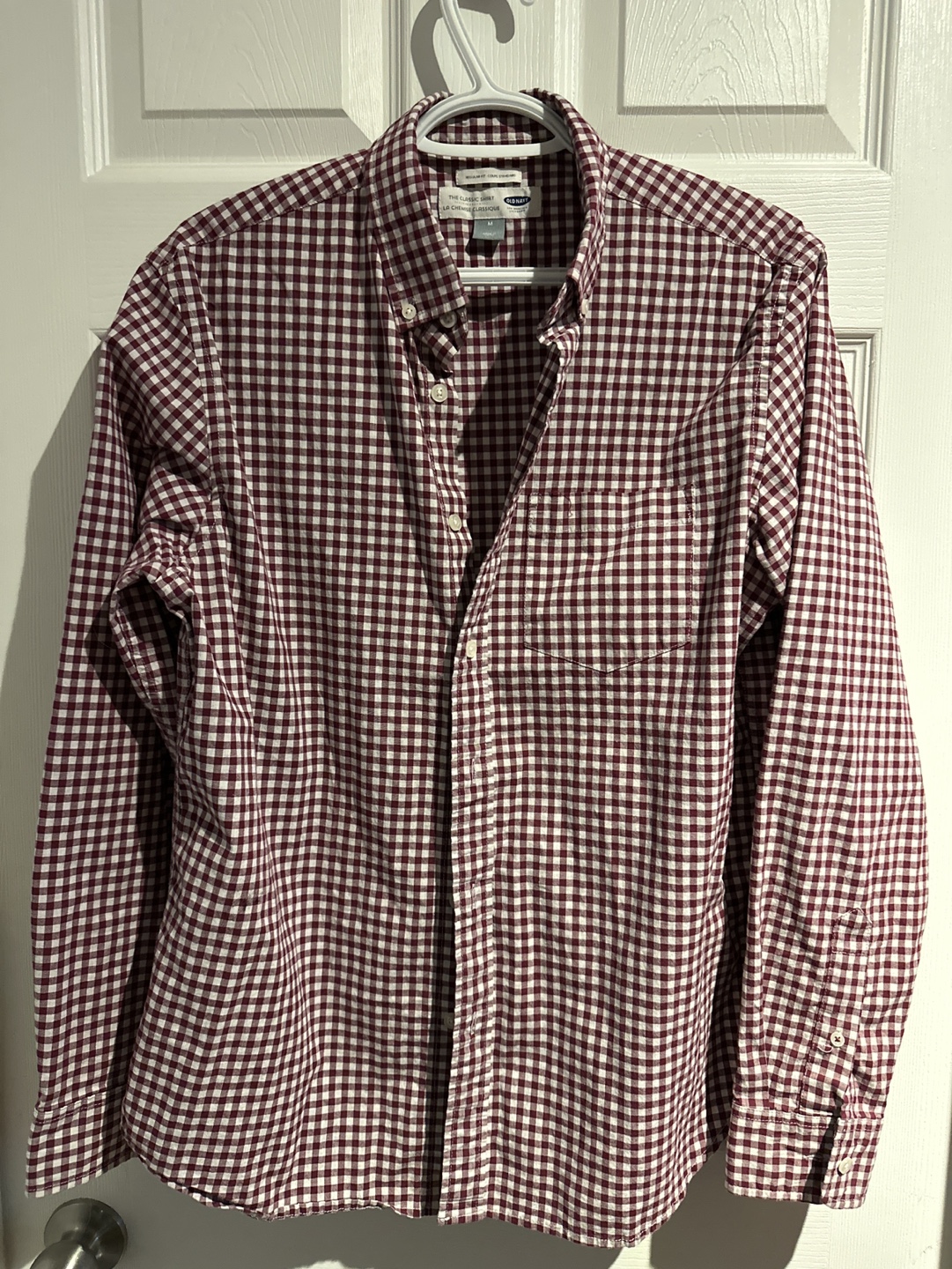 Old Navy Men's Gingham Long Sleeve Shirt - Size M