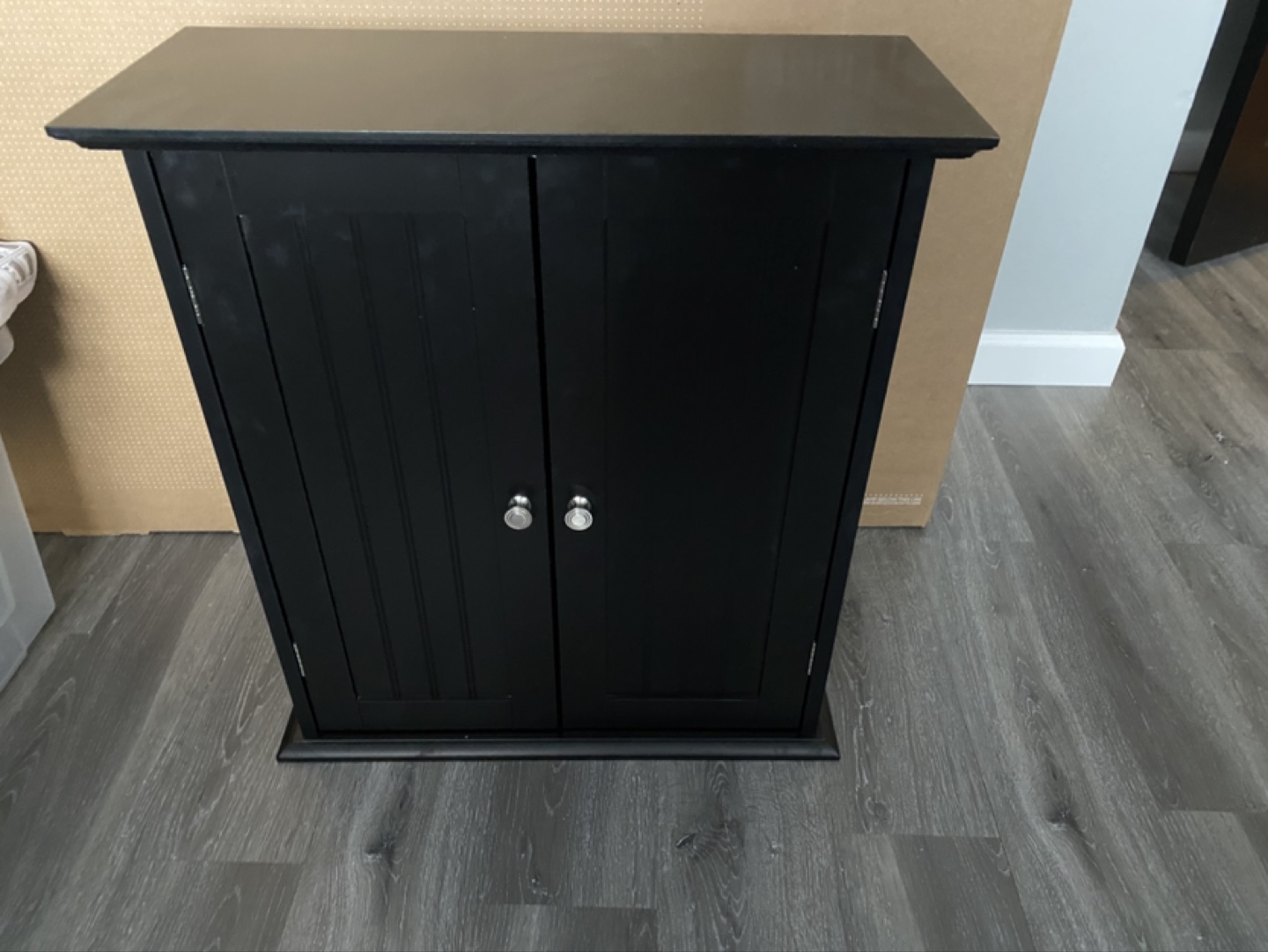Black Bathroom Storage Wall Cabinet