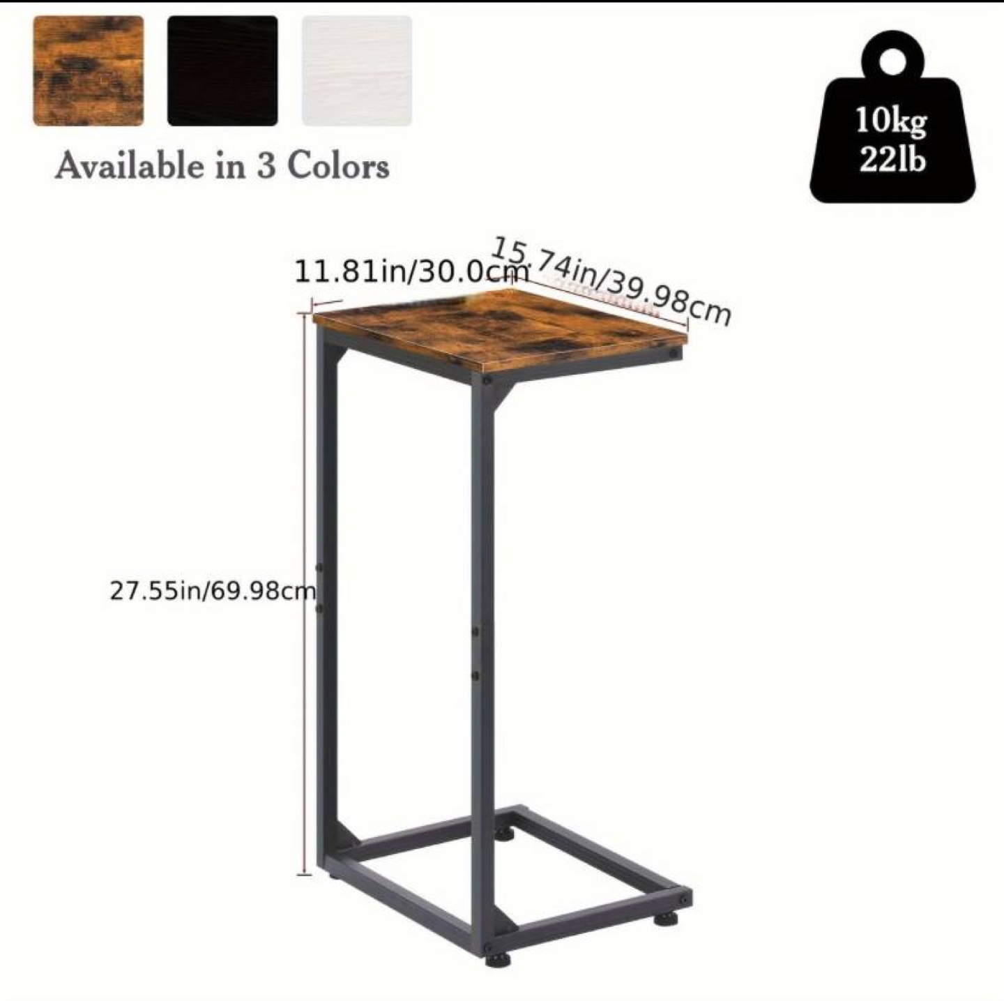 Pair of Industrial C-Shaped Side Tables - photo 3