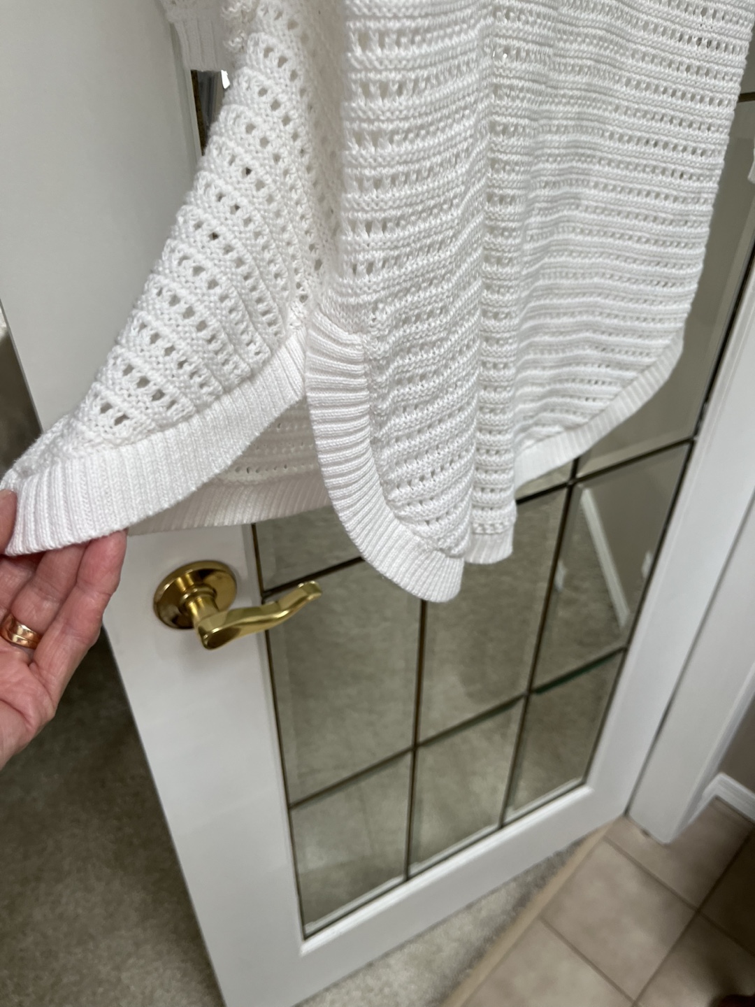 White Cotton Knit Sweater - Size 16 - photo 5