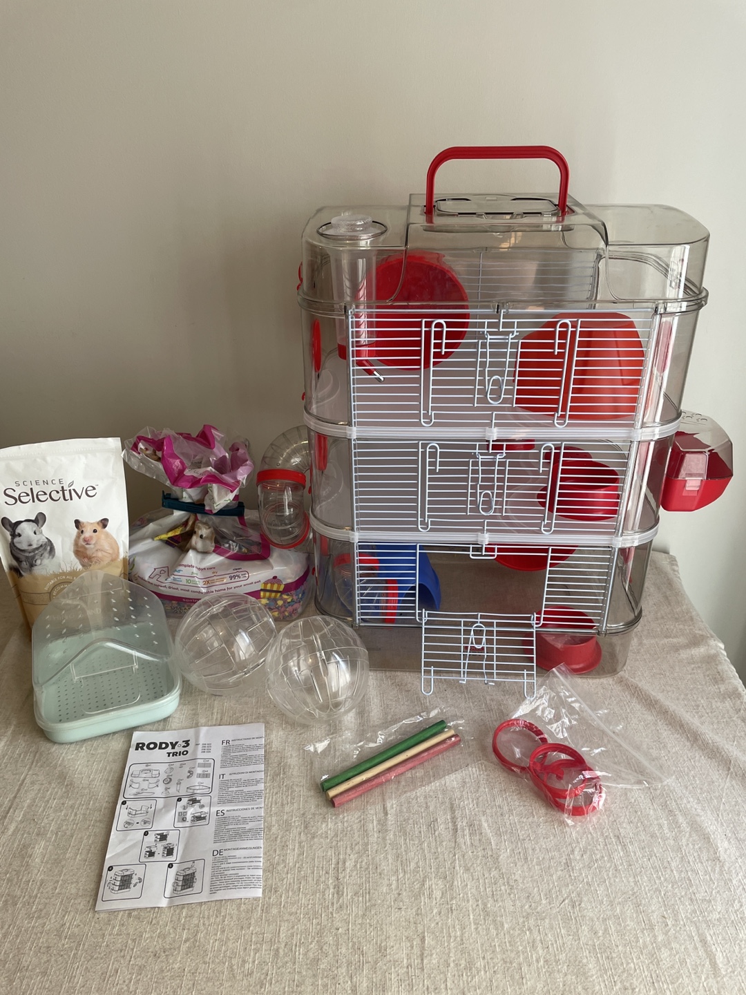 Roddy3 Trio Hamster Cage with Accessories