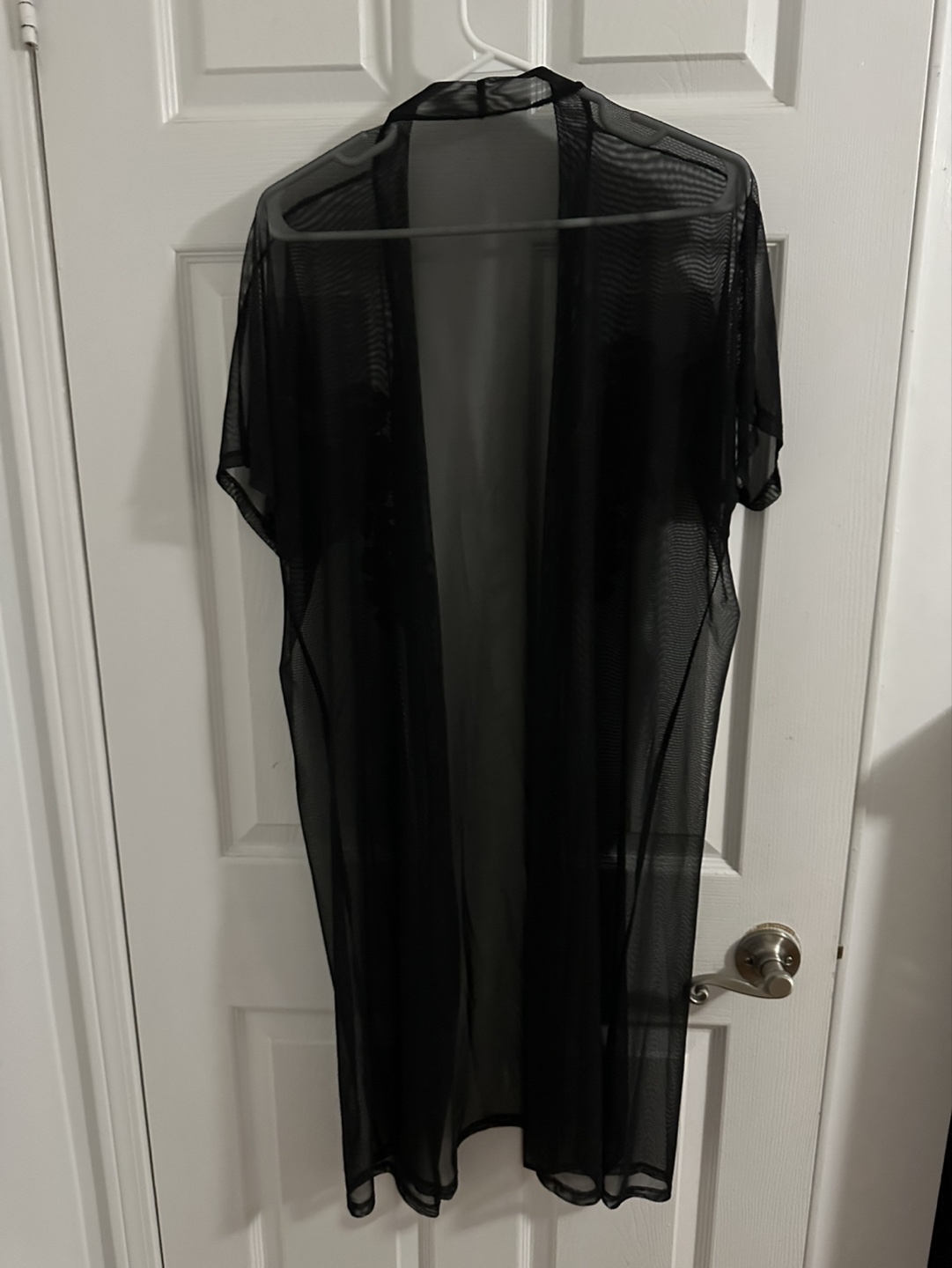 Black Mesh Floral Kimono Cardigan - photo 3