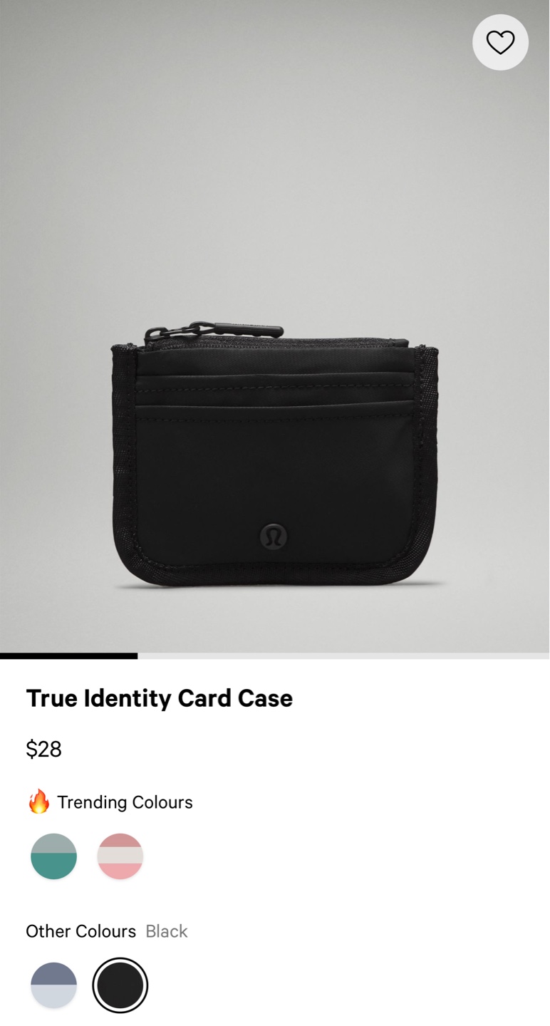 Lululemon True Identity Card Case - Black