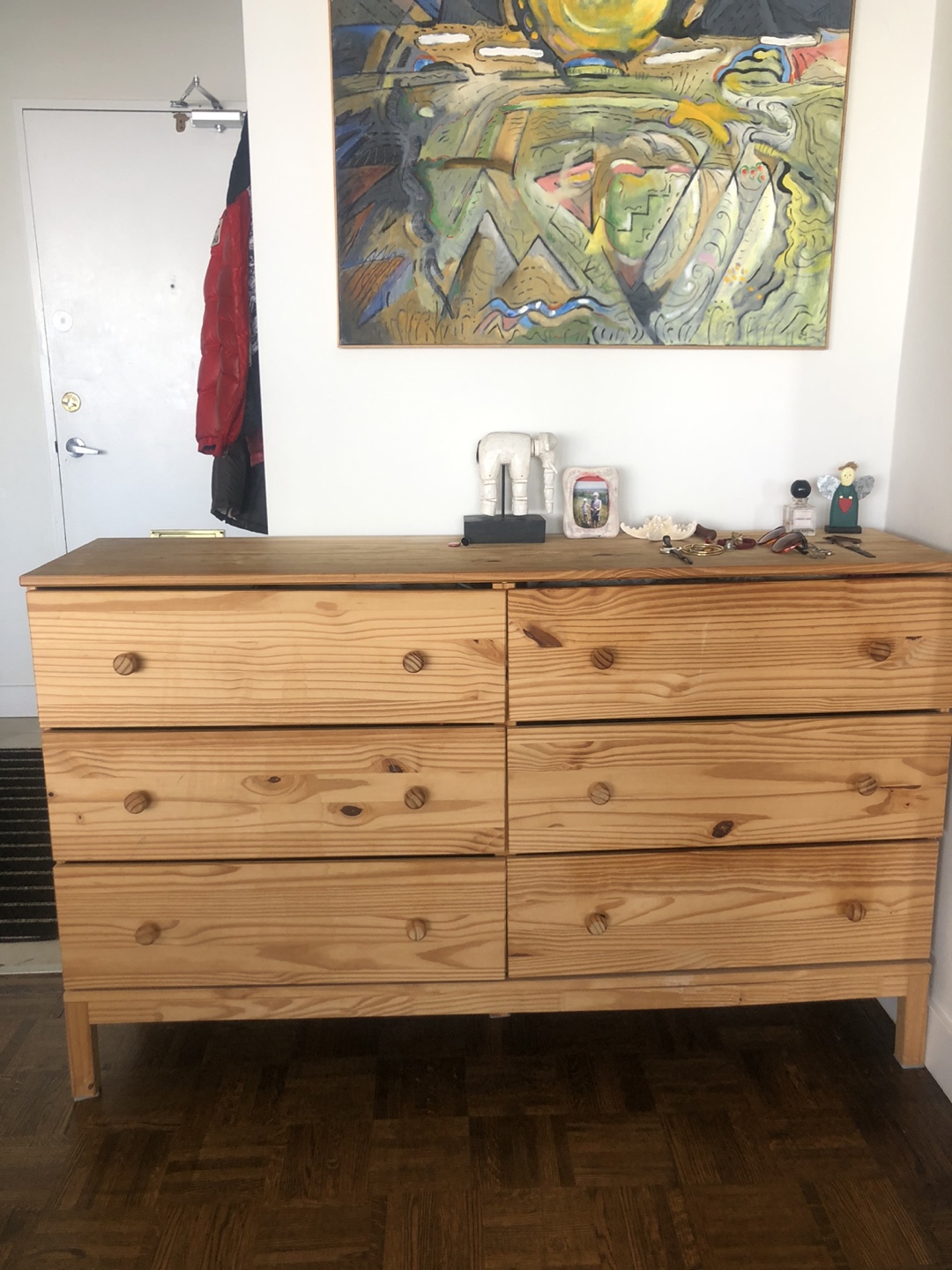 Solid Pine Wood 6-Drawer Dresser