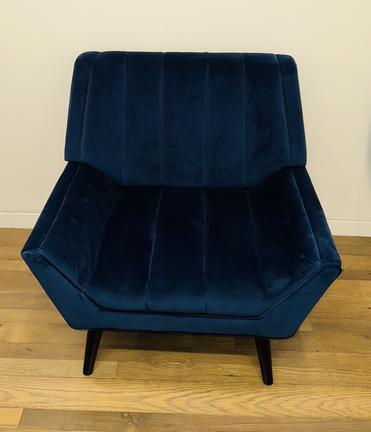Navy Blue Velvet Accent Chair - photo 2