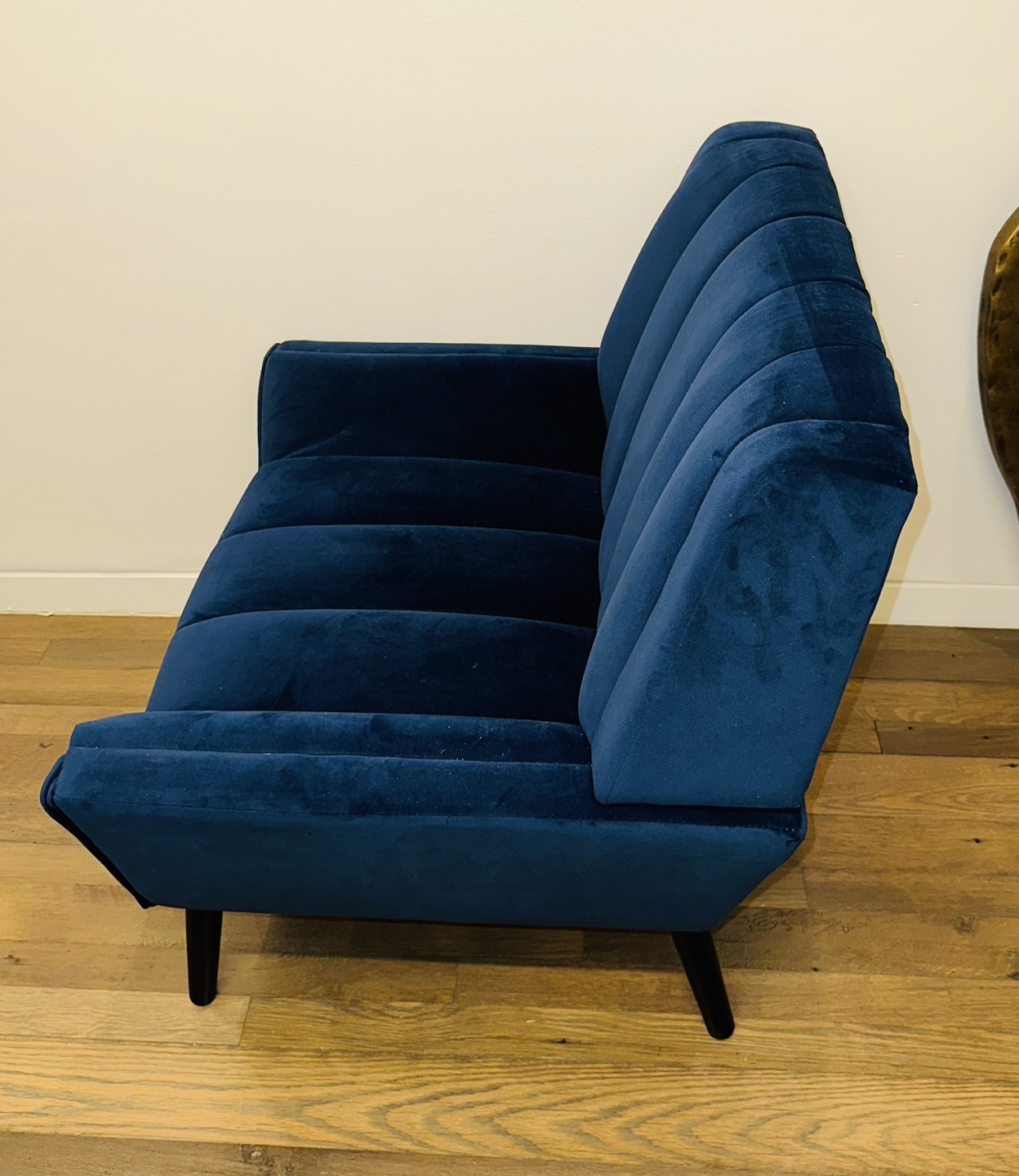 Navy Blue Velvet Accent Chair - photo 4