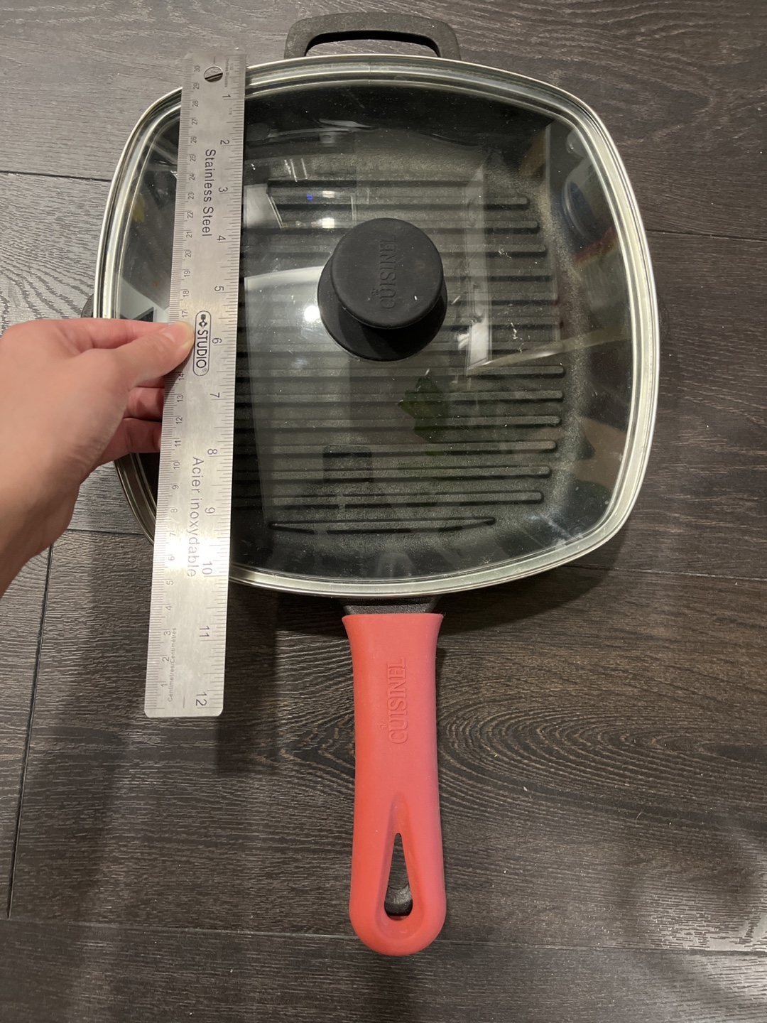 Cuisinel Cast Iron Grill Pan with Lid
