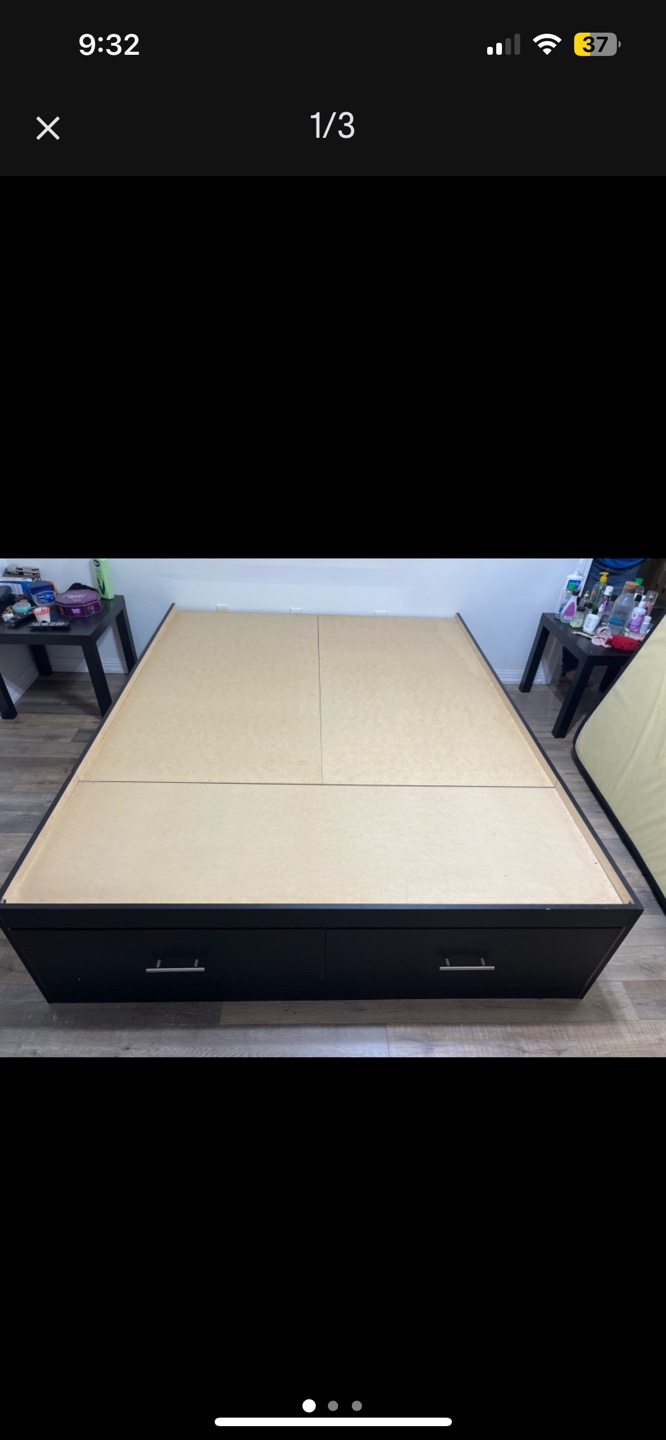 Queen platform bed frame with storage - photo 3
