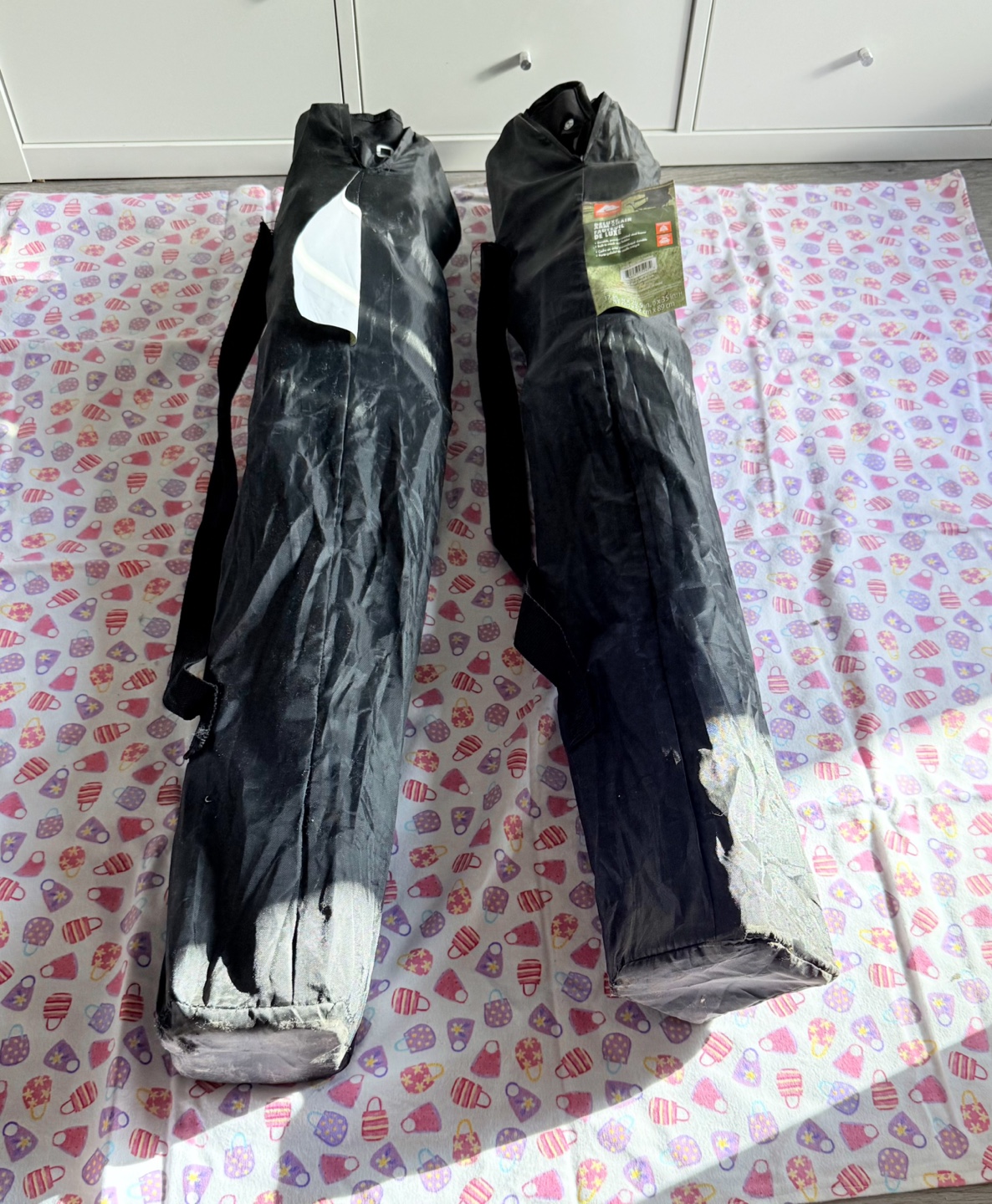 Two Black Folding Camping Chairs with Cup Holders - photo 2