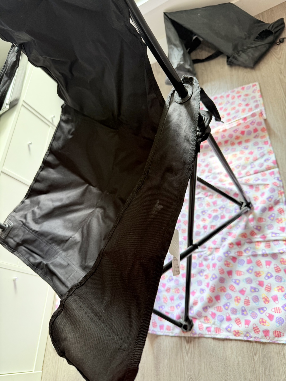 Two Black Folding Camping Chairs with Cup Holders - photo 3