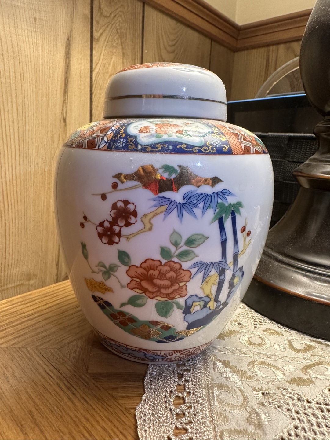Vintage Meijiyo Handcrafted Porcelain Jar