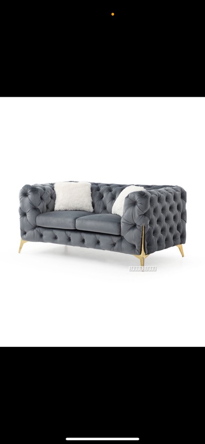 Velvet Button Tufted Sofa Set - photo 2