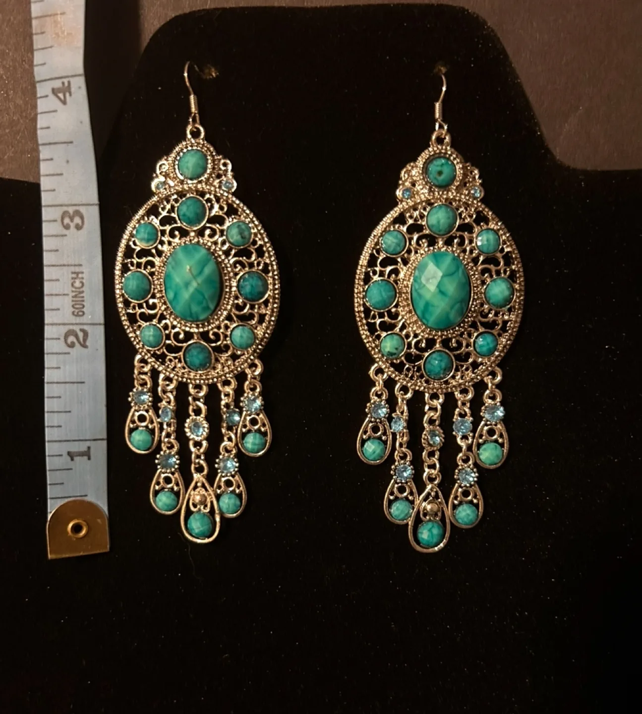 Statement Dangle Earrings - Red, Blue, or Turquoise image indicator(6)