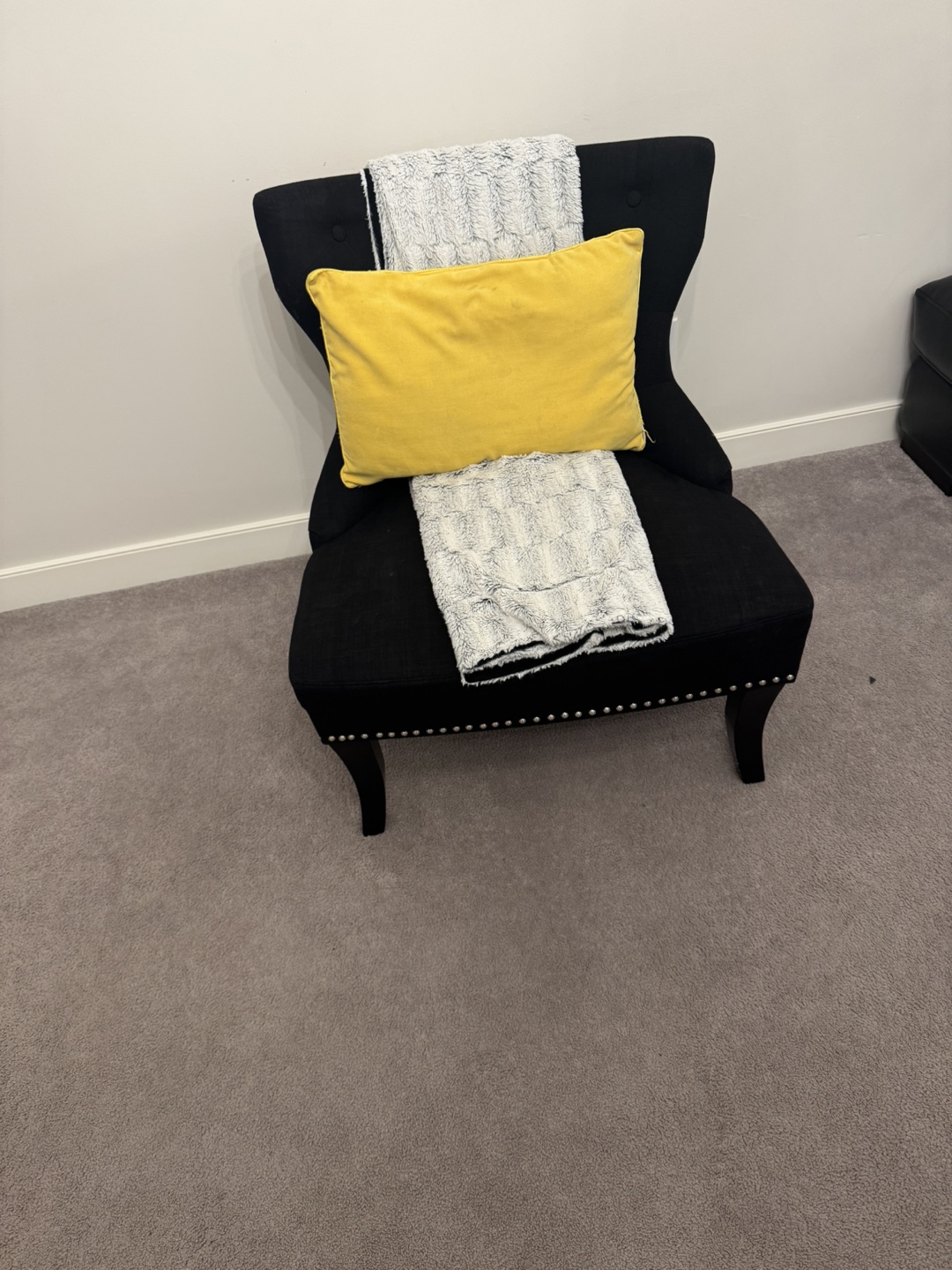 Black Accent Chair with Nailhead Trim