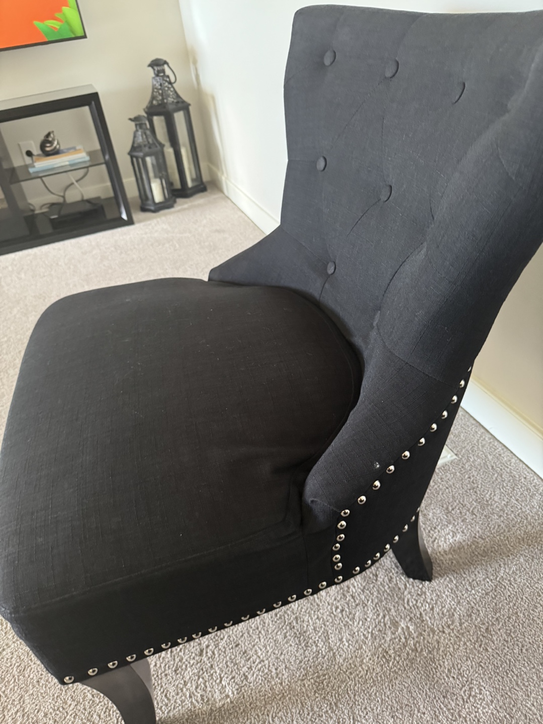 Black Accent Chair with Nailhead Trim - photo 3