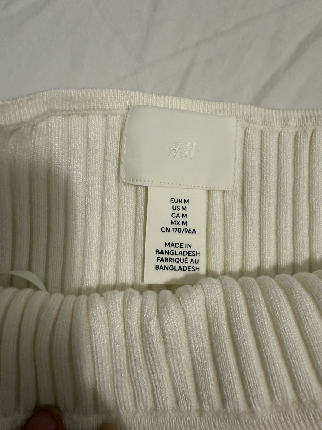 H&M White Ribbed Knit Sweater - photo 3