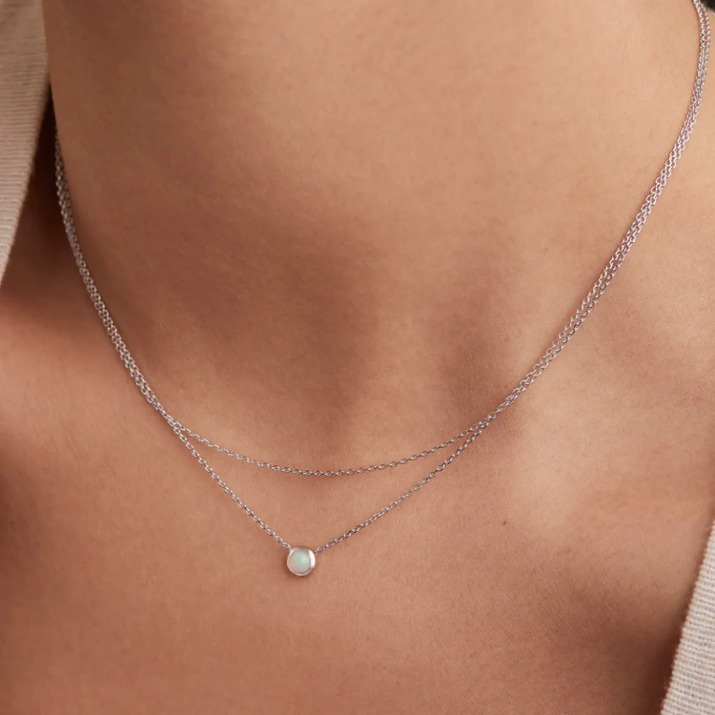 MEJURI Layered Opal Necklace image indicator(2)