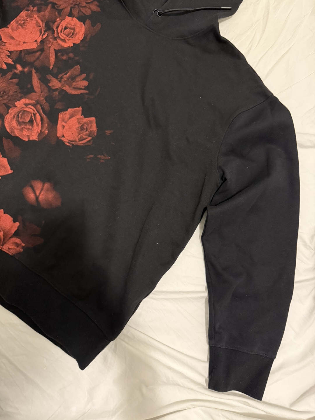 H&M Black Floral Hoodie Size XL - photo 3