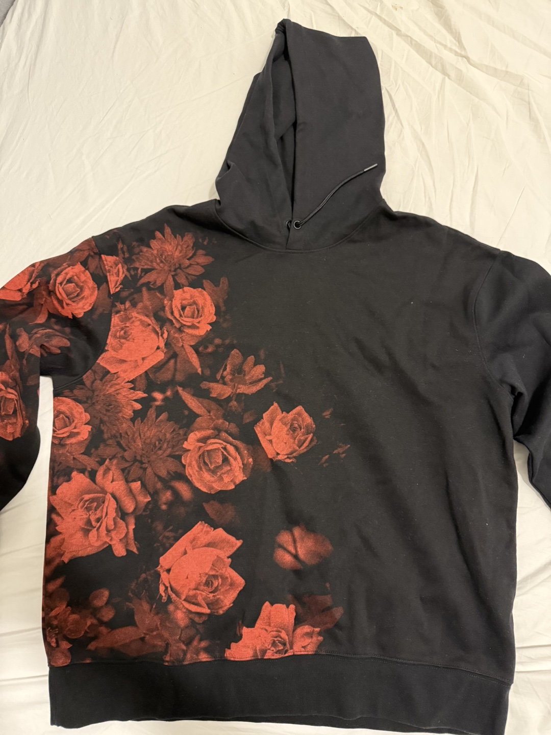 H&M Black Floral Hoodie Size XL