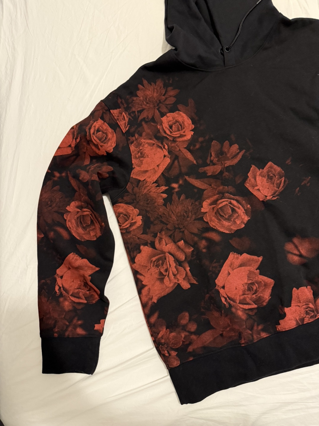 H&M Black Floral Hoodie Size XL - photo 2