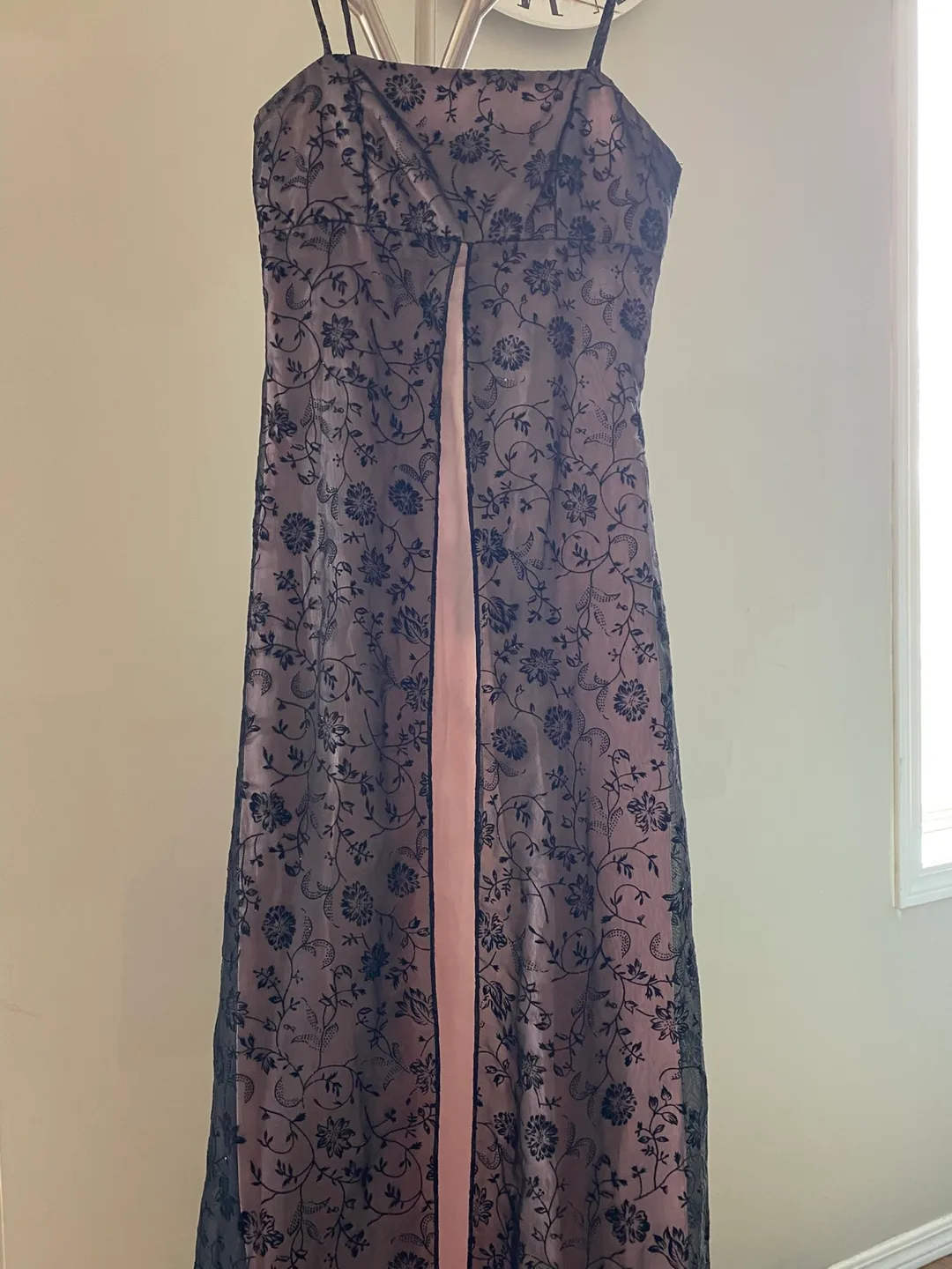 Formal Black and Pink Floor Length Dress thumbnail