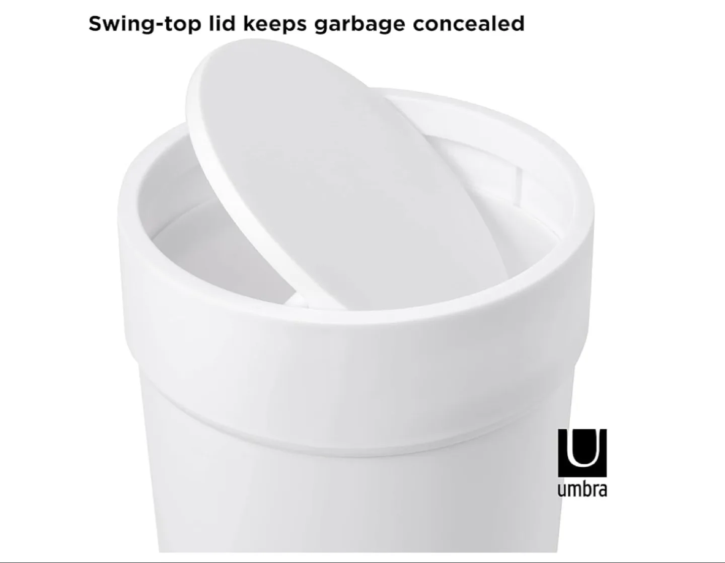 Umbra Swing Top Waste Bin - White image indicator(3)