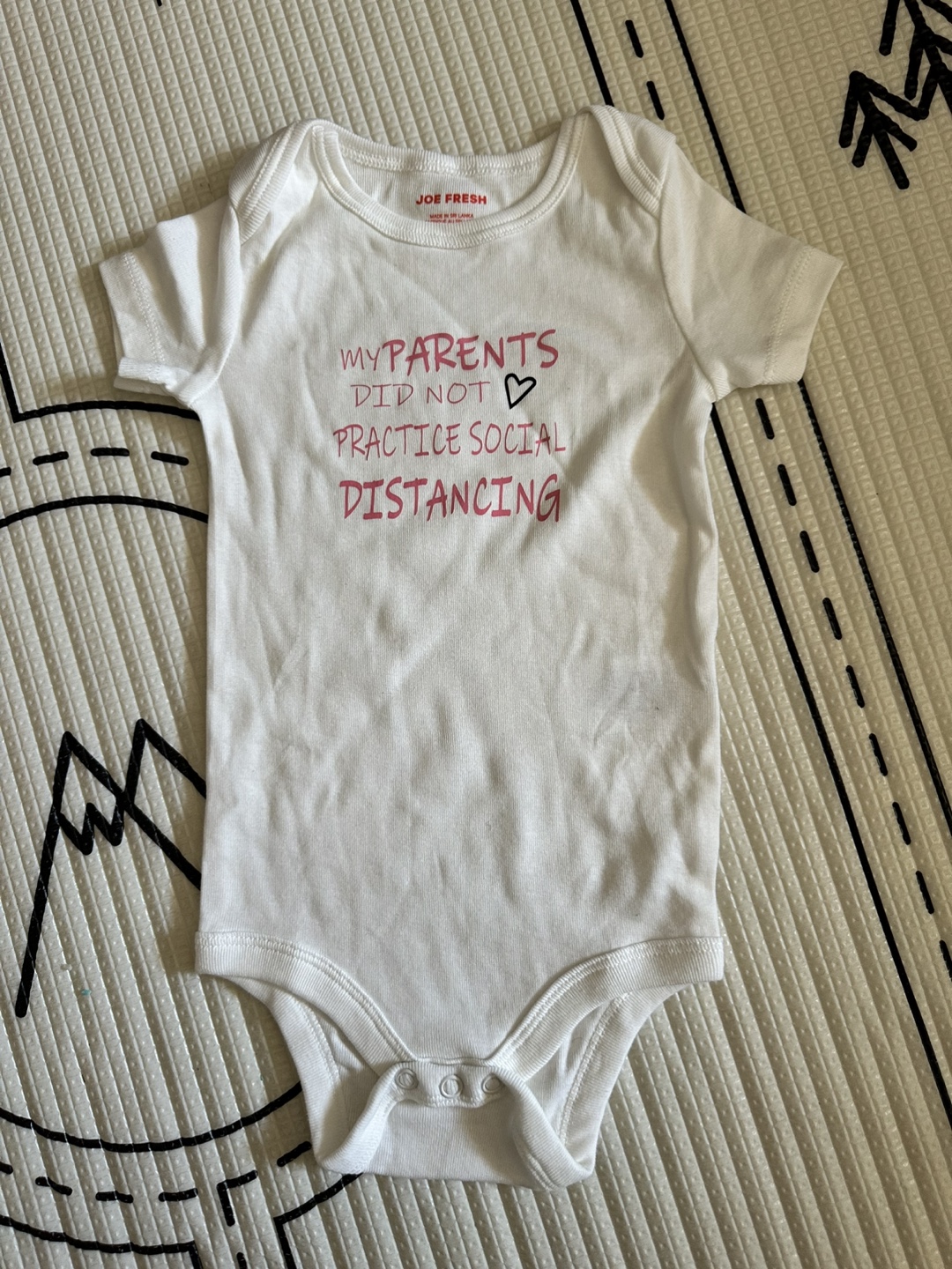 Three Joe Fresh Baby Bodysuits - 6-12 Months