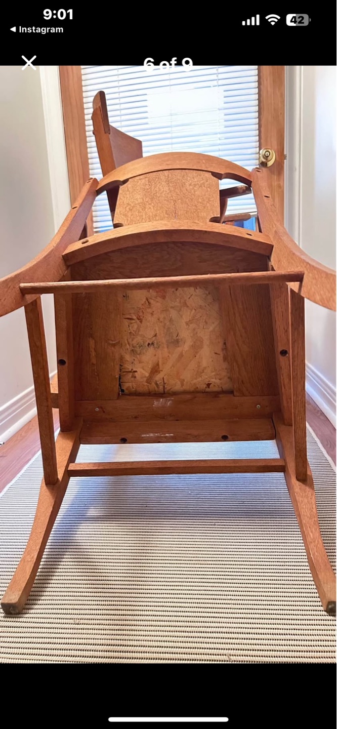 Pair of Vintage Solid Oak Wooden Armchairs - photo 5