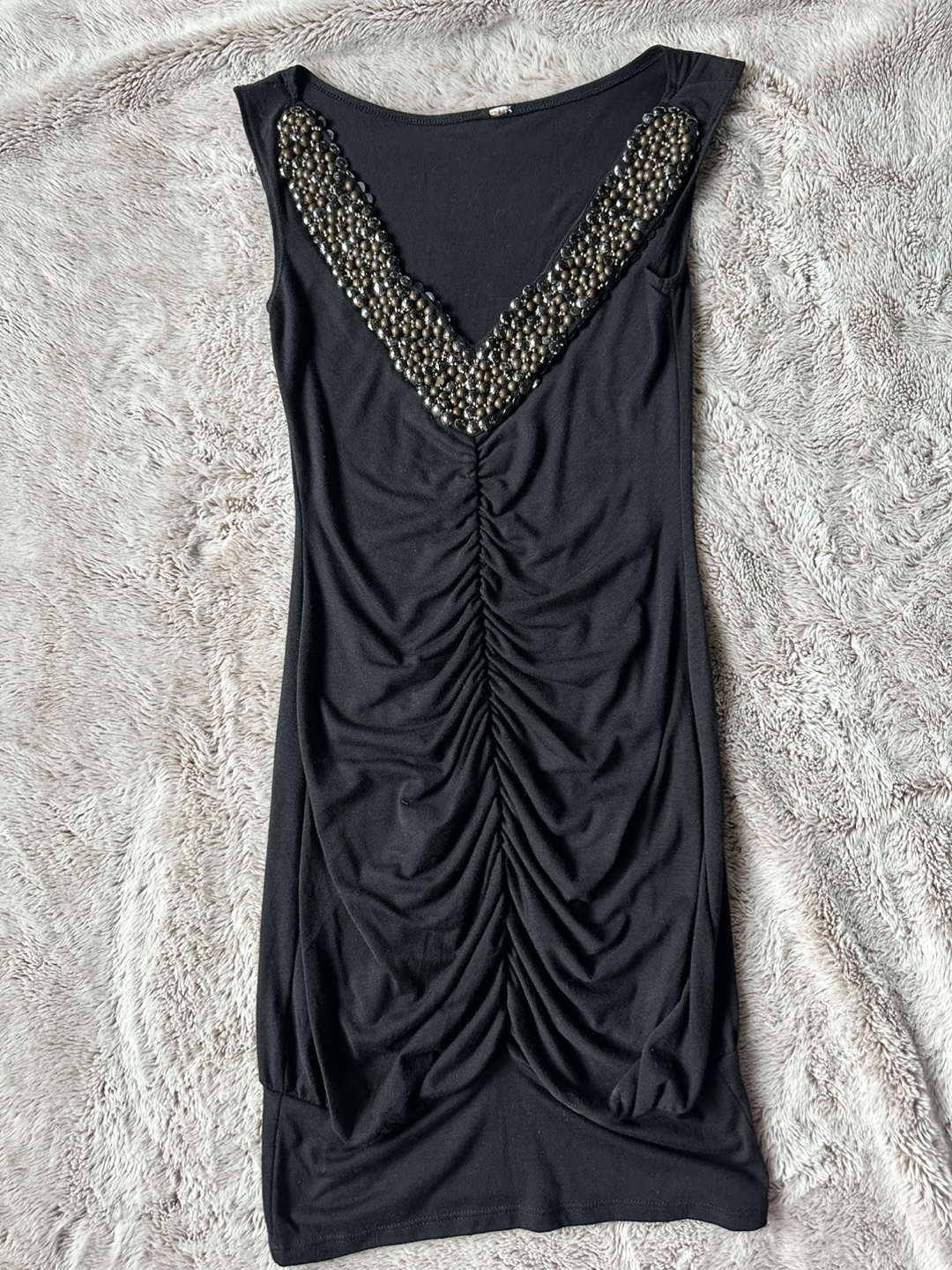 Black Beaded Mini Dress Size Small
