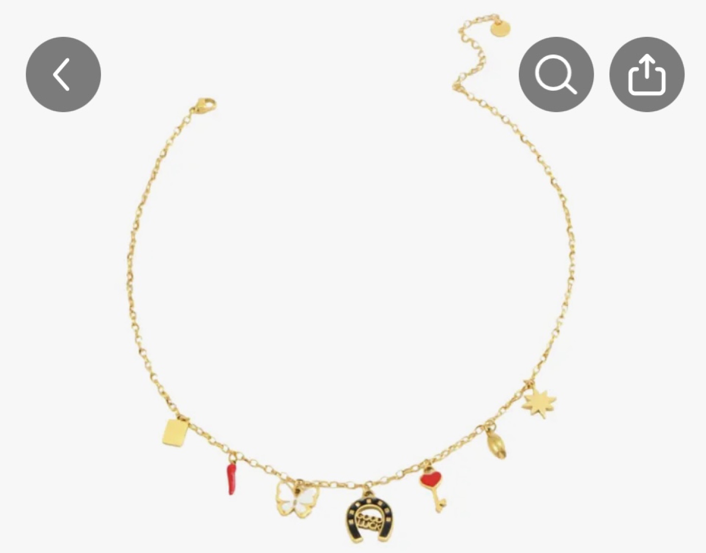 Gold Plated Charm  Necklace with Charms - photo 2