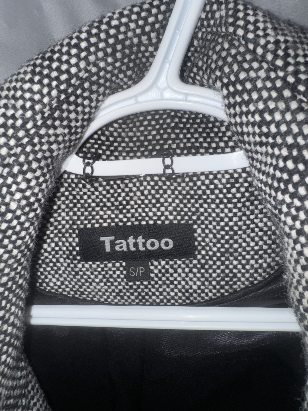 Women's Tattoo Brand Black and White Tweed Coat Size S/P - photo 2