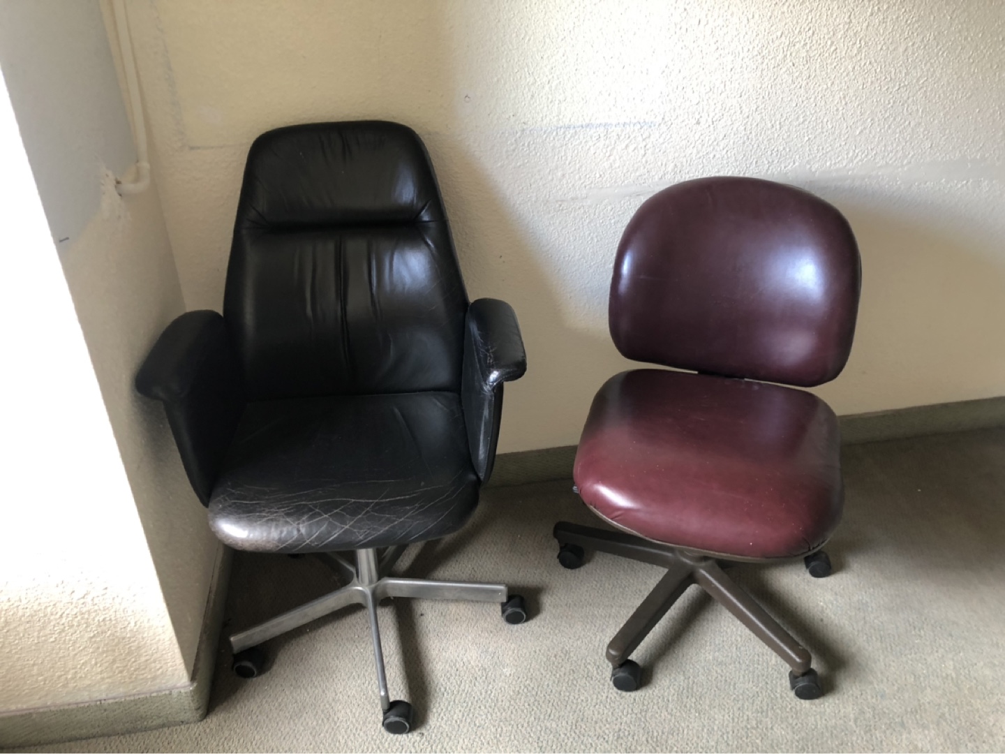 Two Leather Office Chairs