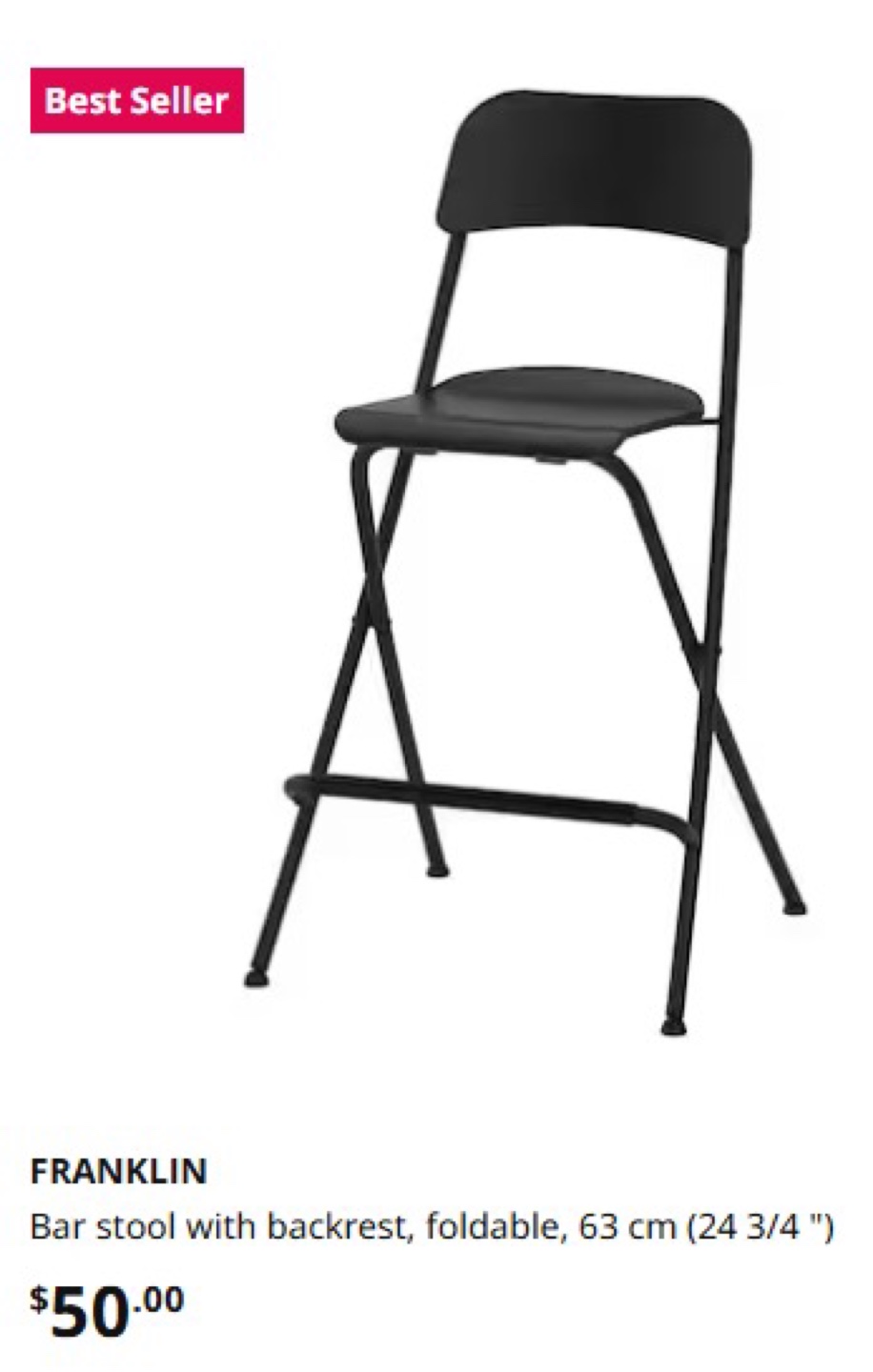 Fair of Ikea Franklin bar stool (h:74cm)