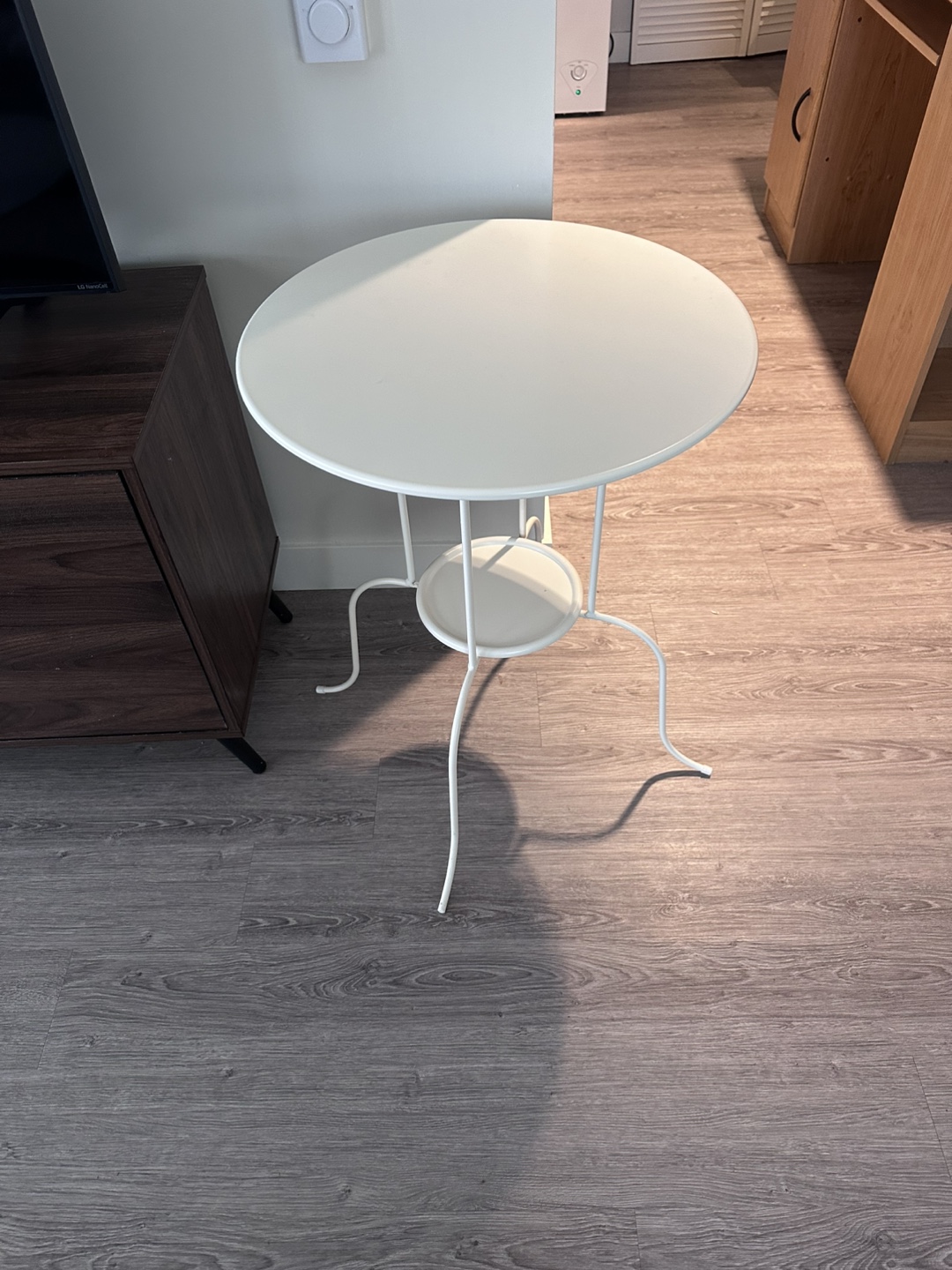 White Metal Side Table