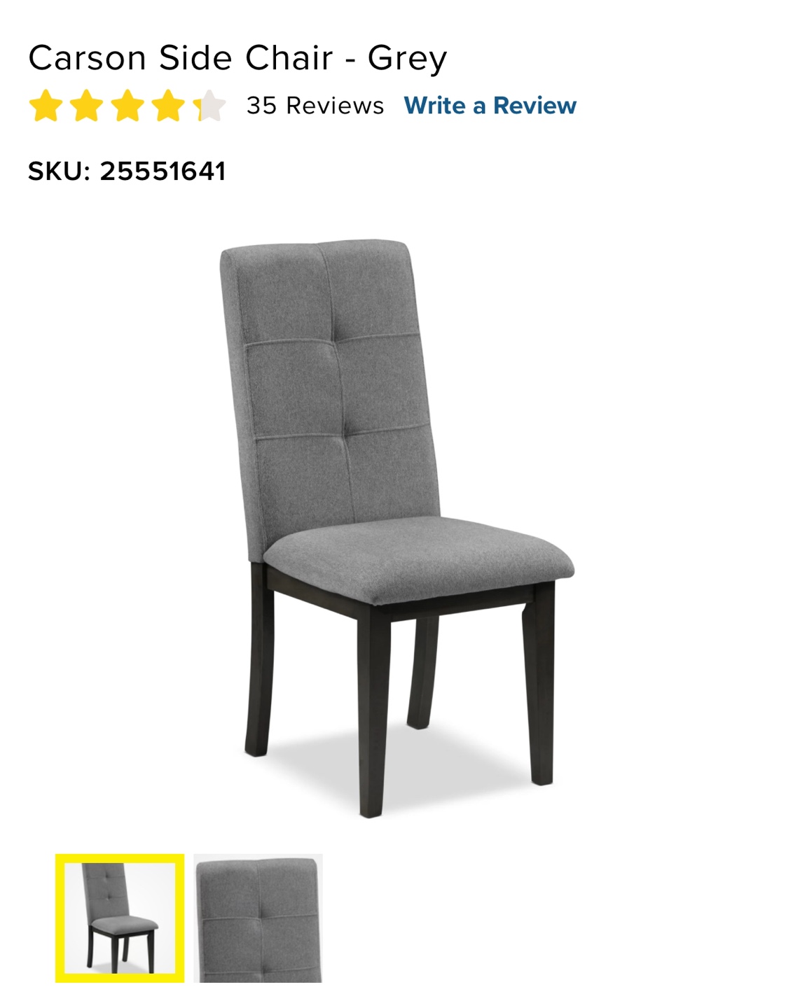 Two Carson Side Chair - Grey