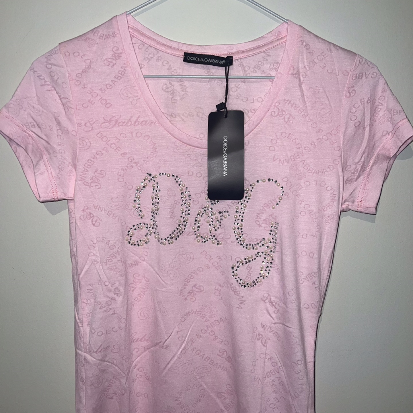Dolce & Gabbana Pink Rhinestone T-Shirt - photo 2
