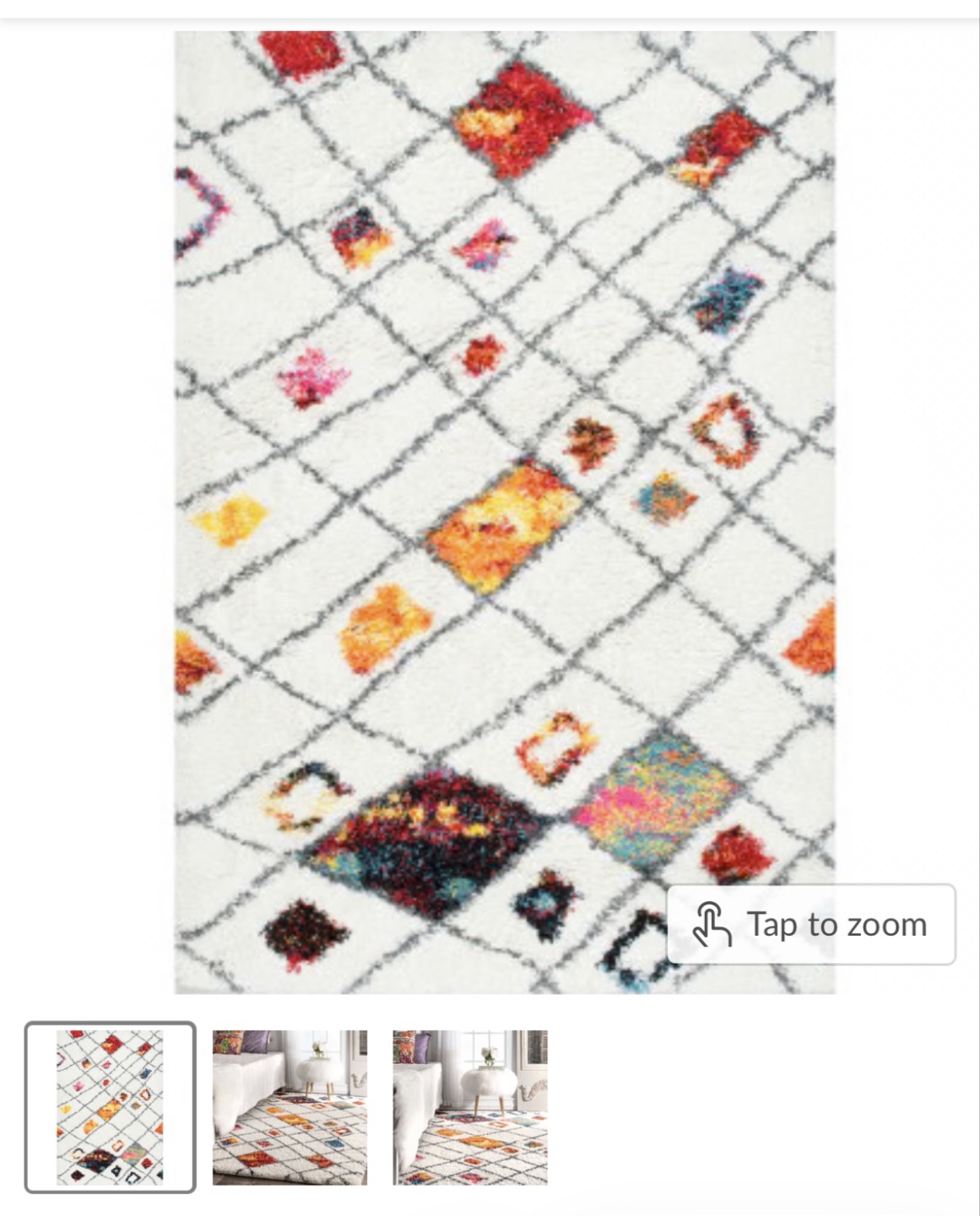 Colorful Shag Rug, Bohemian Style Area Rug
