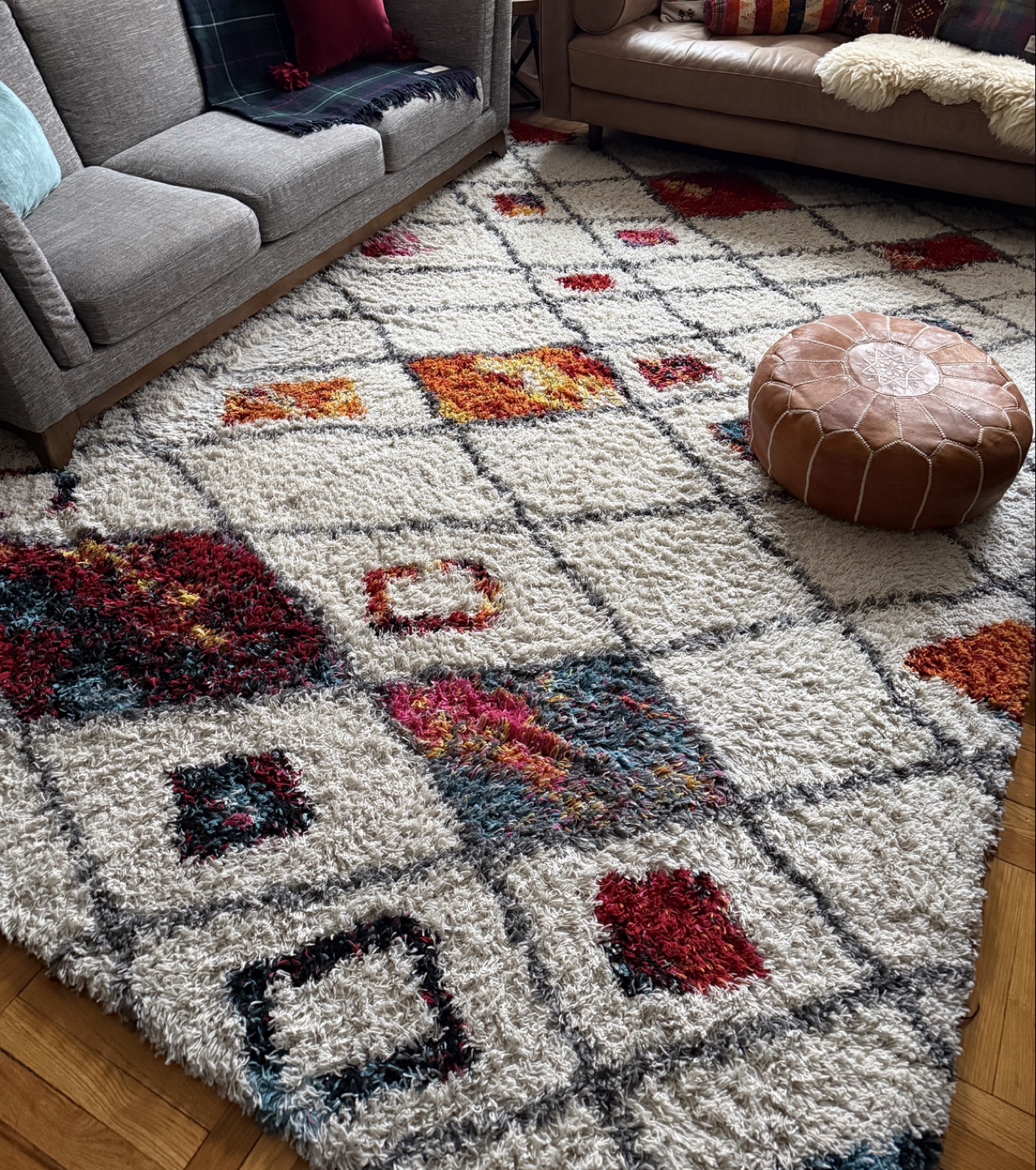 Colorful Shag Rug, Bohemian Style Area Rug - photo 2